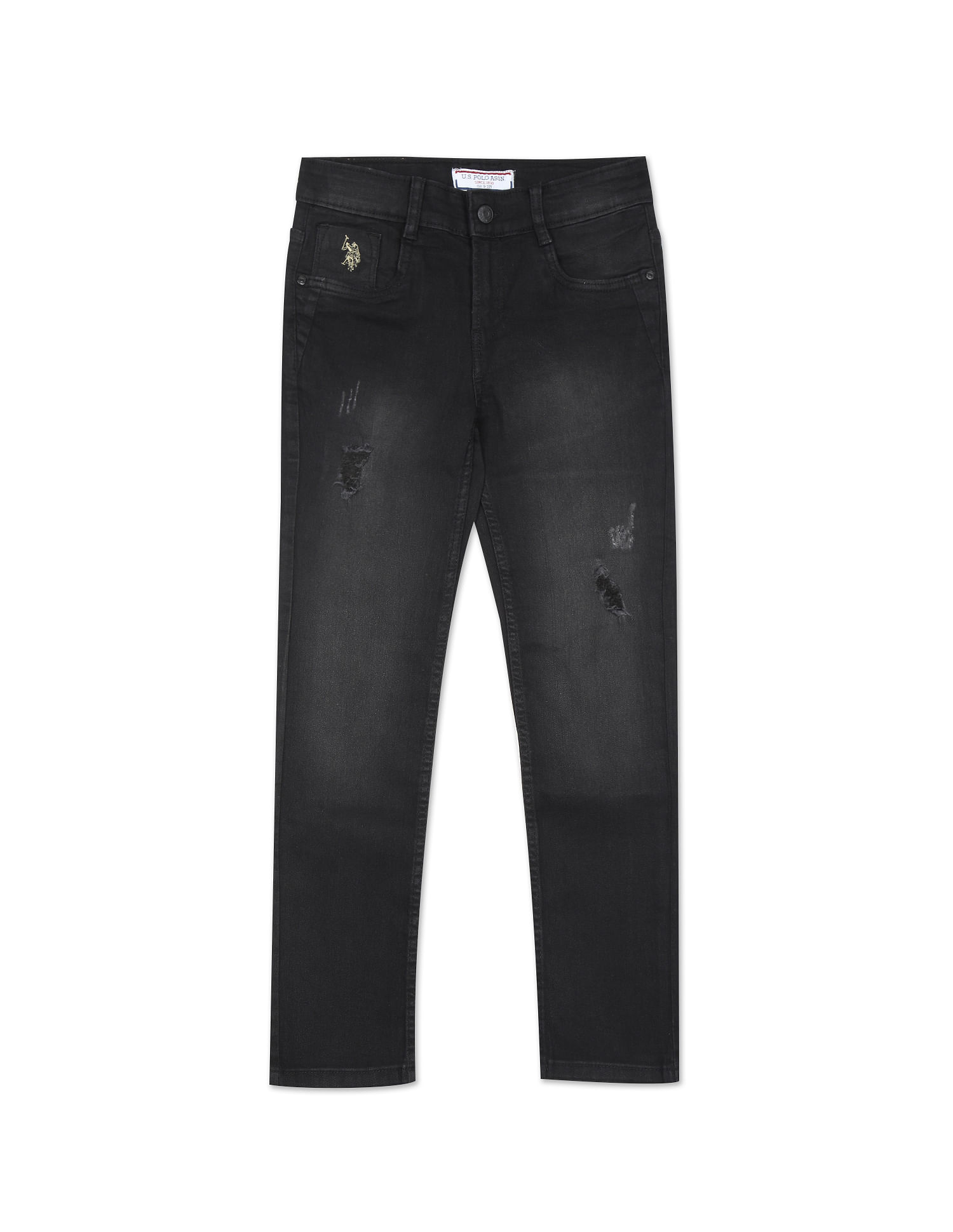 U.S. Polo Assn. Kids Boys Lightly Distressed Skinny Fit Jeans