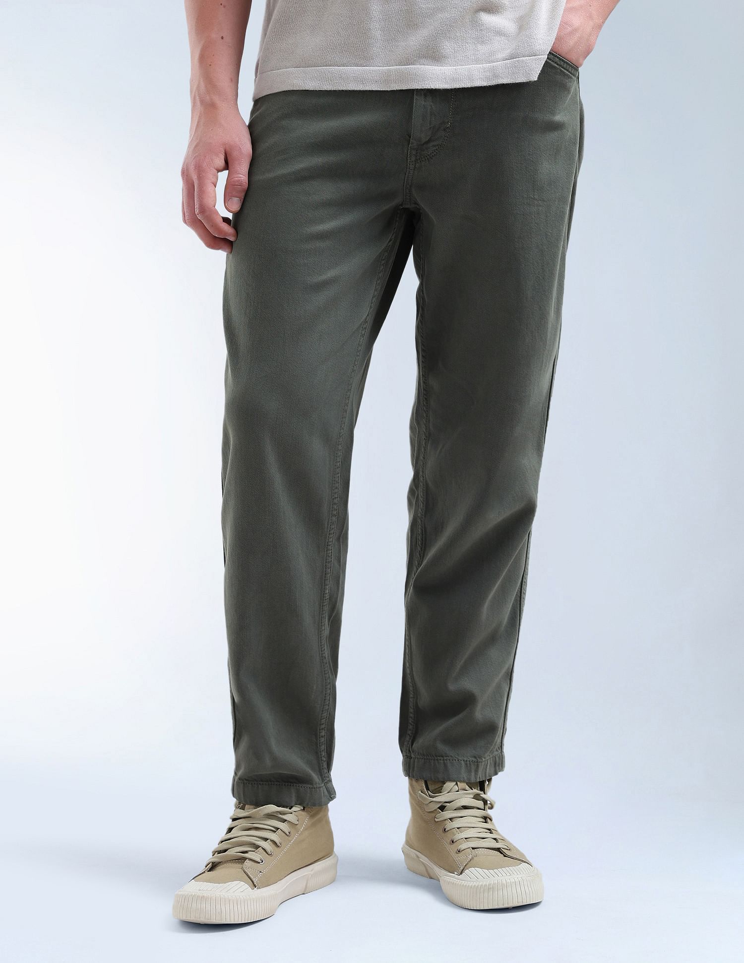 Flying Machine Cobain 90's Loose Fit Cropped Chinos
