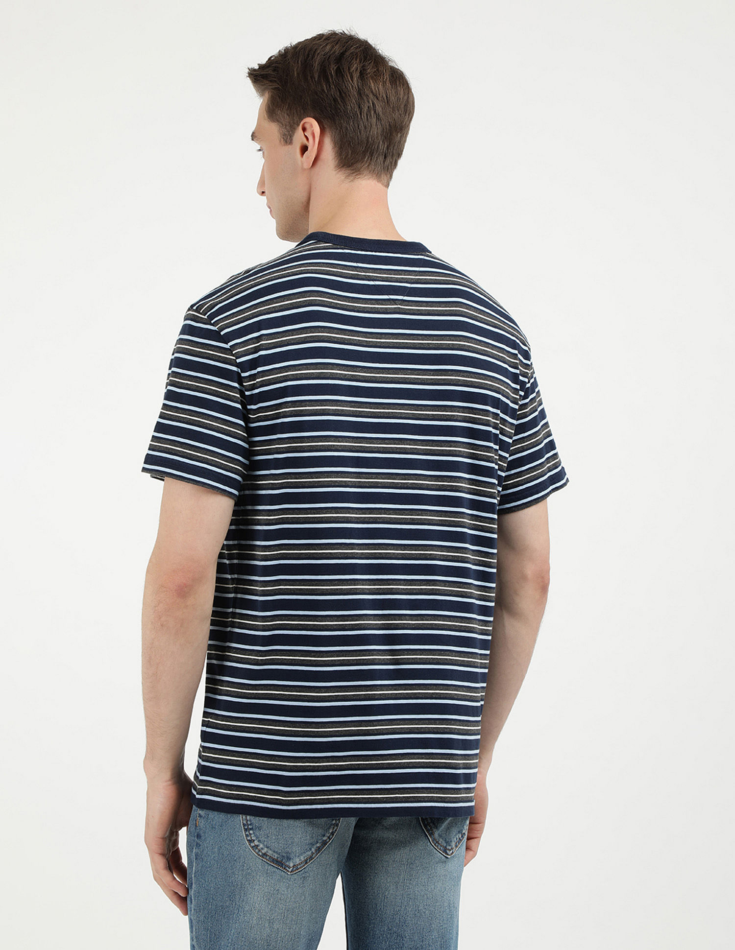 Tommy Hilfiger Badge Horizontal Stripe Cotton T-Shirt