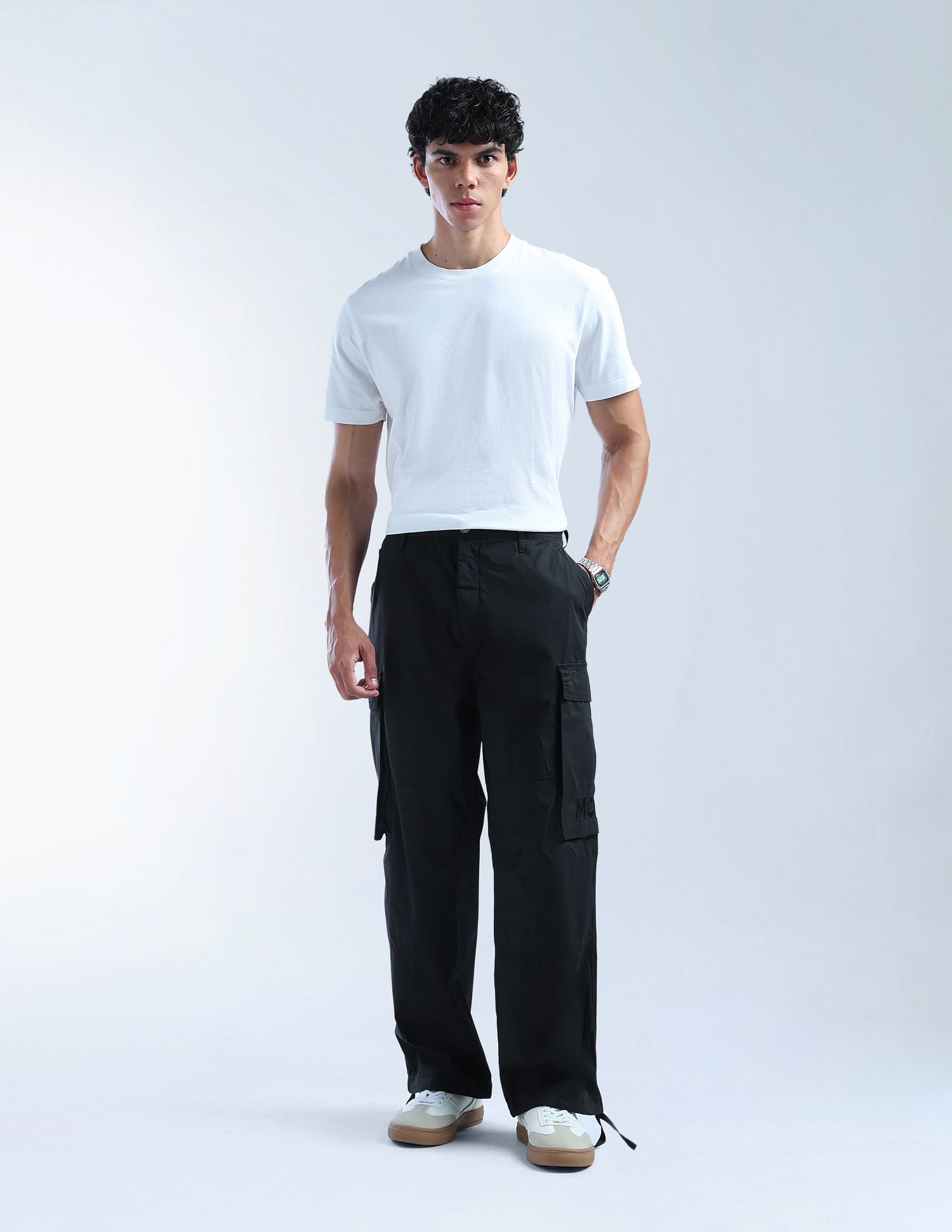 Flying Machine Solid Relaxed Tapered Fit Cargos