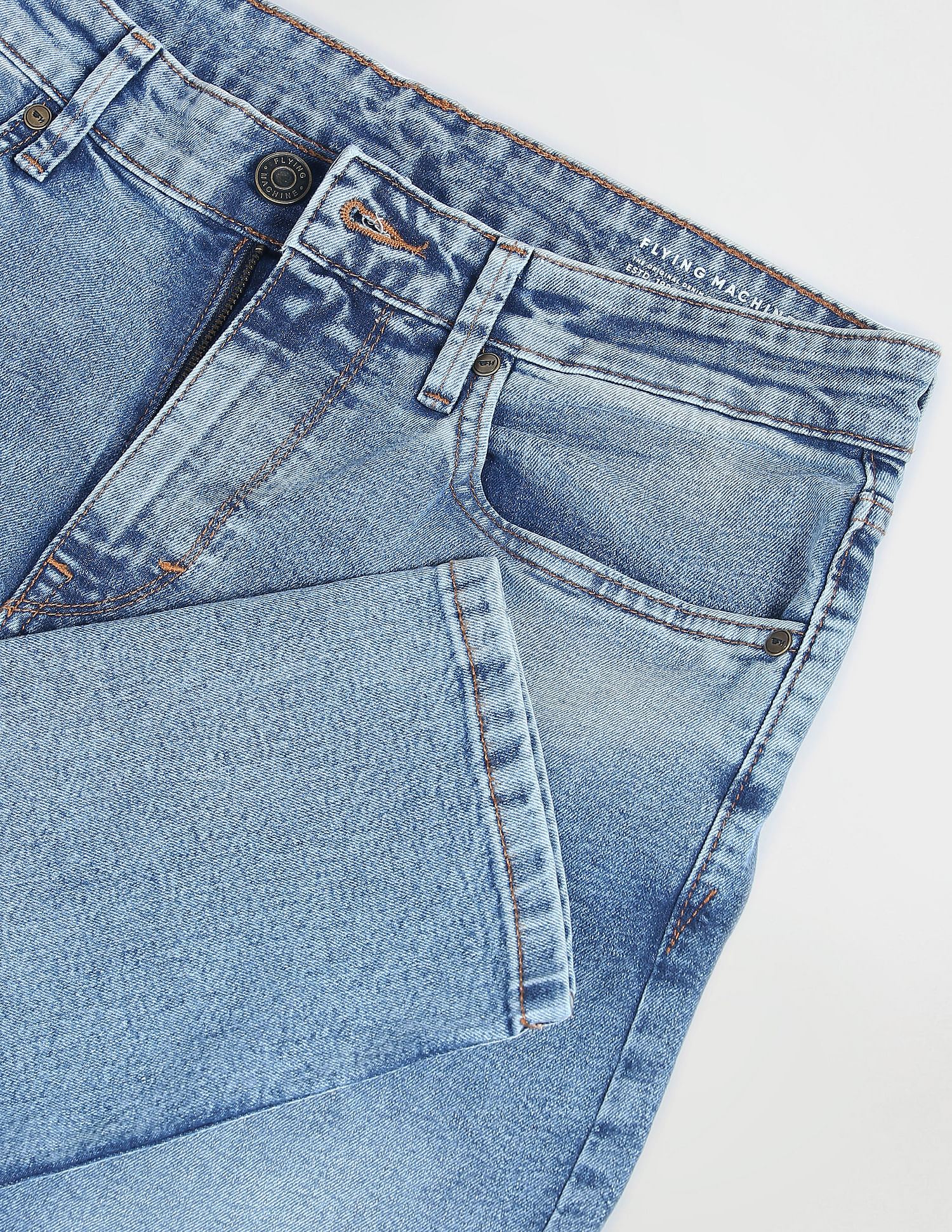 Flying Machine Mid Rise Stone Wash Jeans