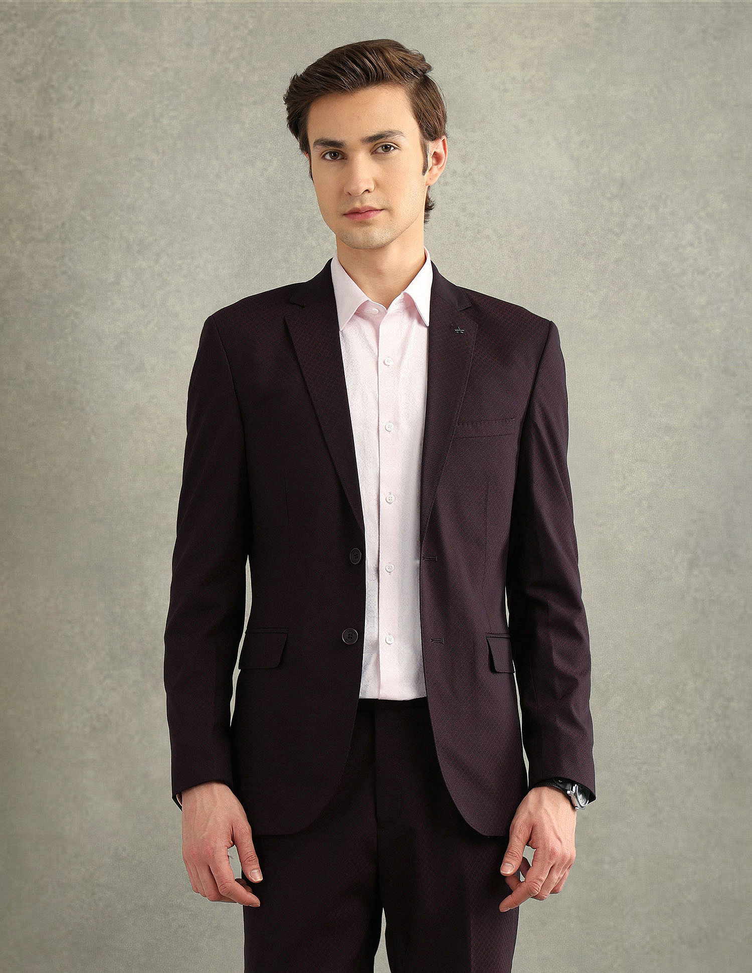Arrow Self Design Dobby Two Piece Suit