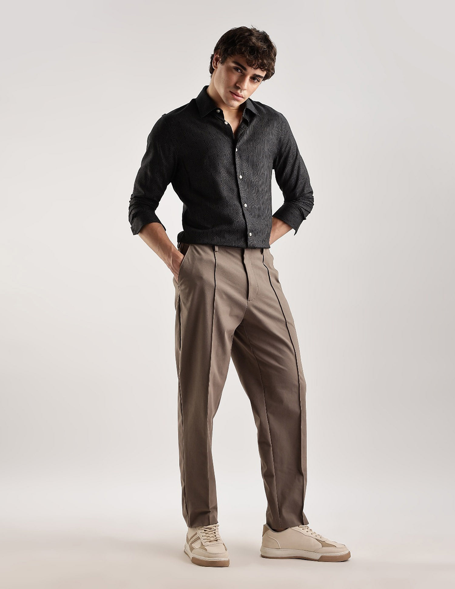 Calvin Klein Jeans Geometric Slim Fit Poplin Woven Shirt