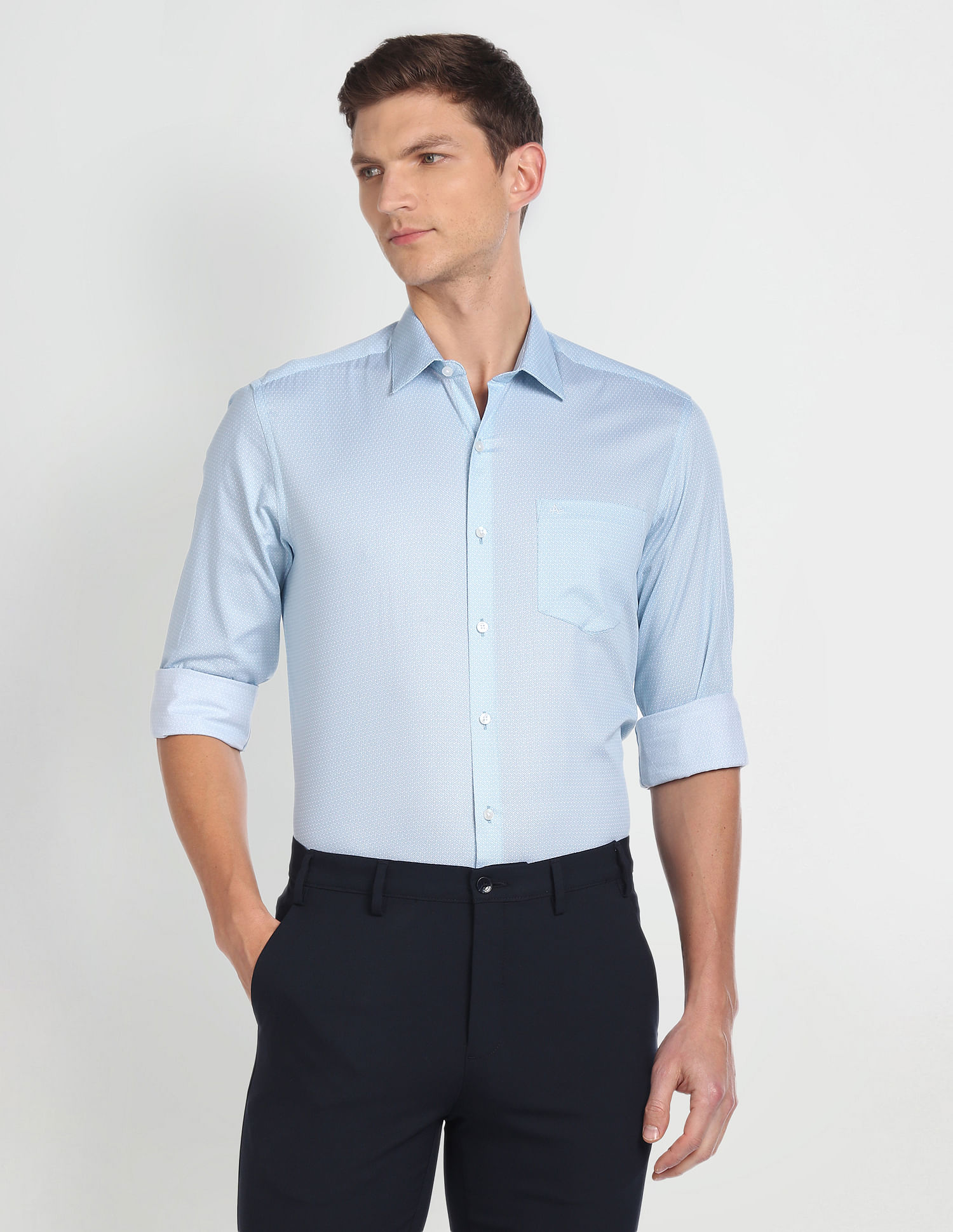 Arrow Cotton Manhattan Slim Fit Shirt