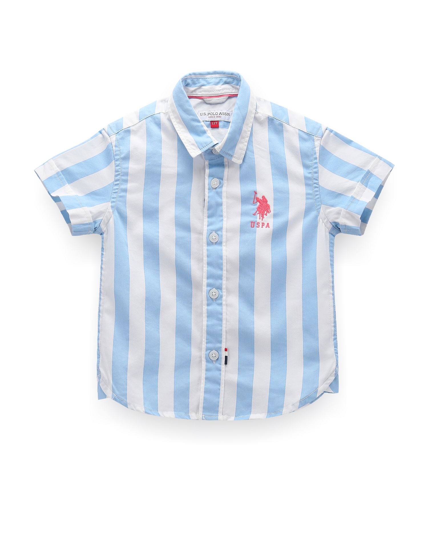 U.S. Polo Assn. Kids Boys Vertical Stripe Cotton Shirt