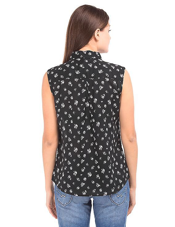 U.S. Polo Assn. Women Floral Print Sleeveless Shirt