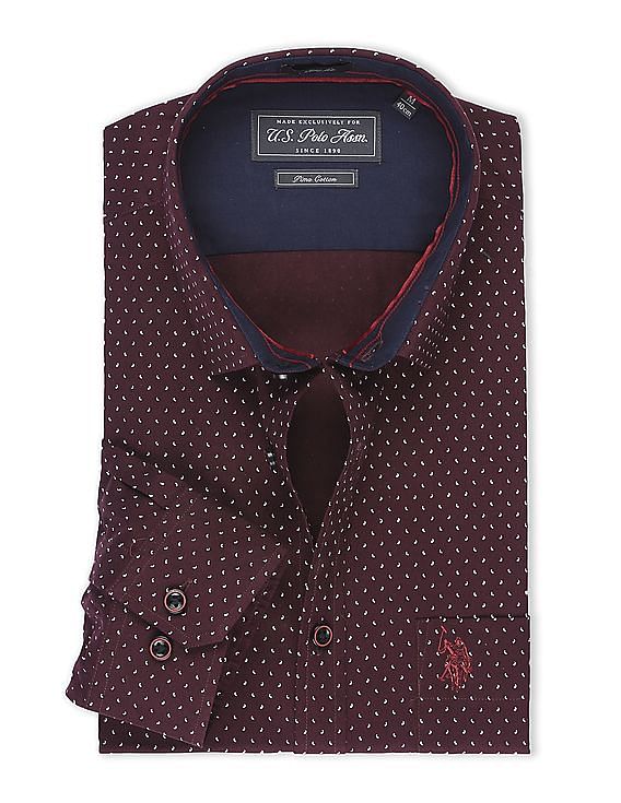 USPA Tailored Slim Fit Paisley Print Shirt