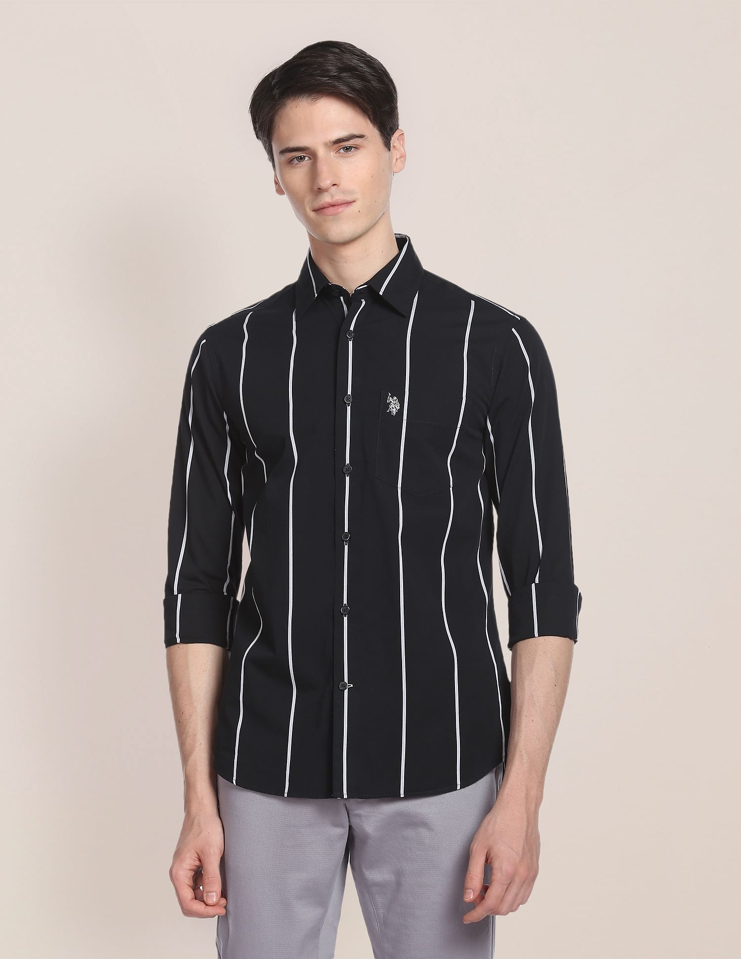 U.S. Polo Assn. Iconic Peached Stripe Shirt