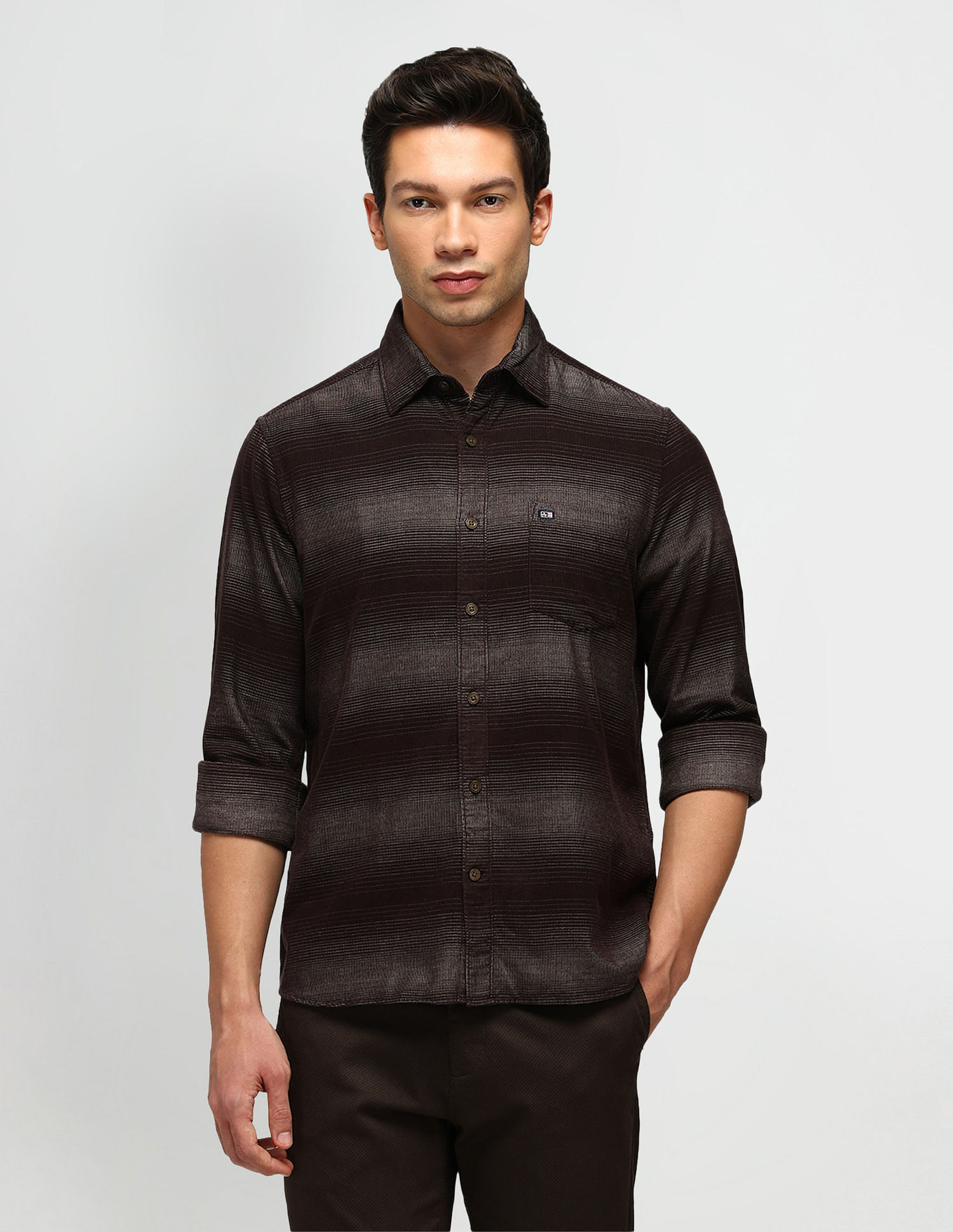 Arrow Sport Lightweight Corduroy Pin Striped Shirt