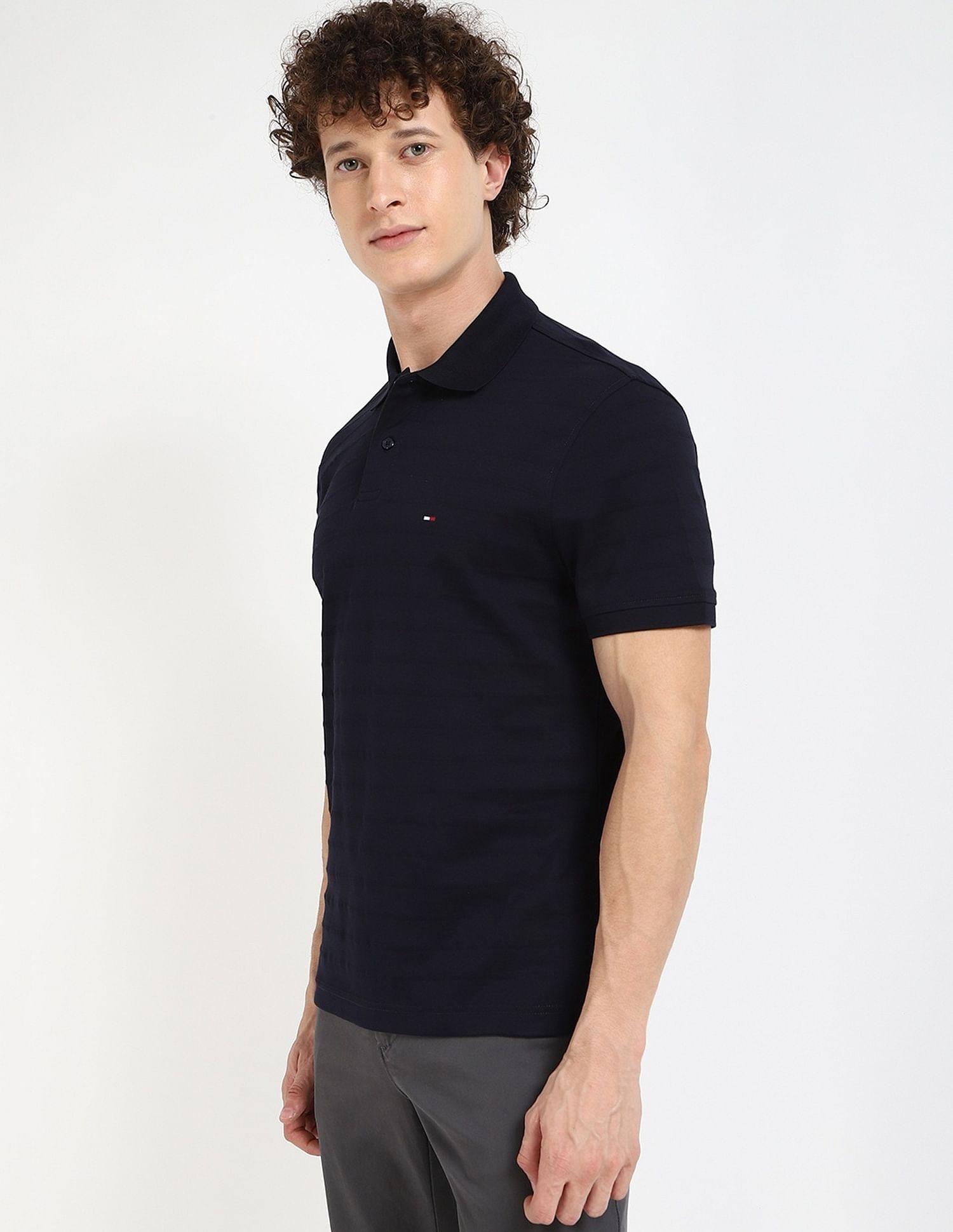 Tommy Hilfiger Solid Regular-Fit Cotton Polo Shirt