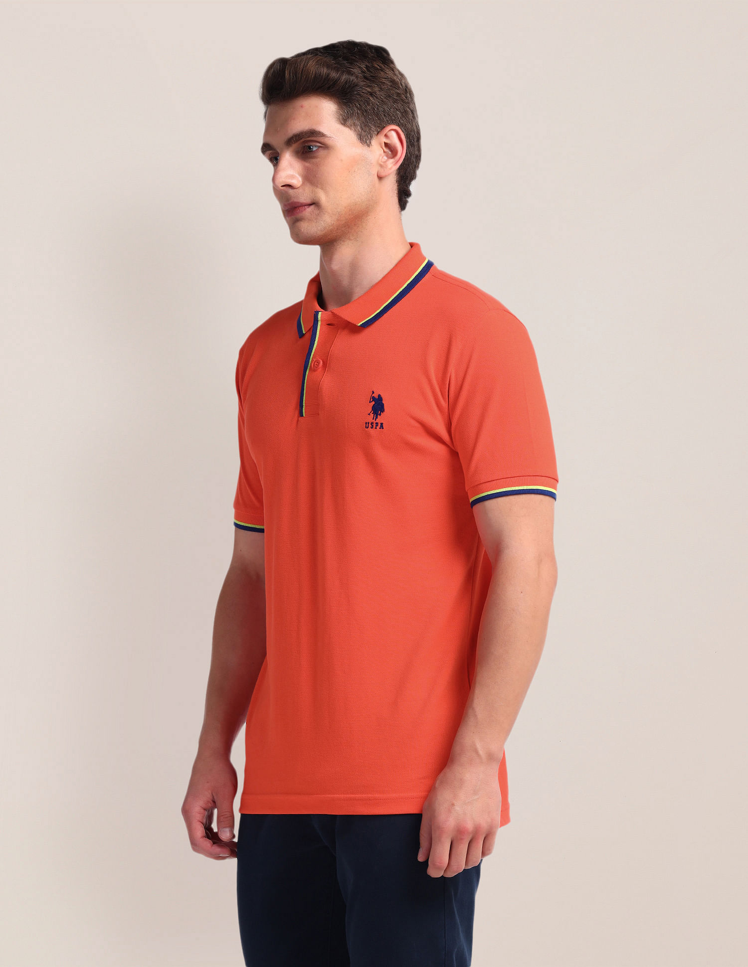 U.S. Polo Assn. Tipped Collar Slim Polo Shirt