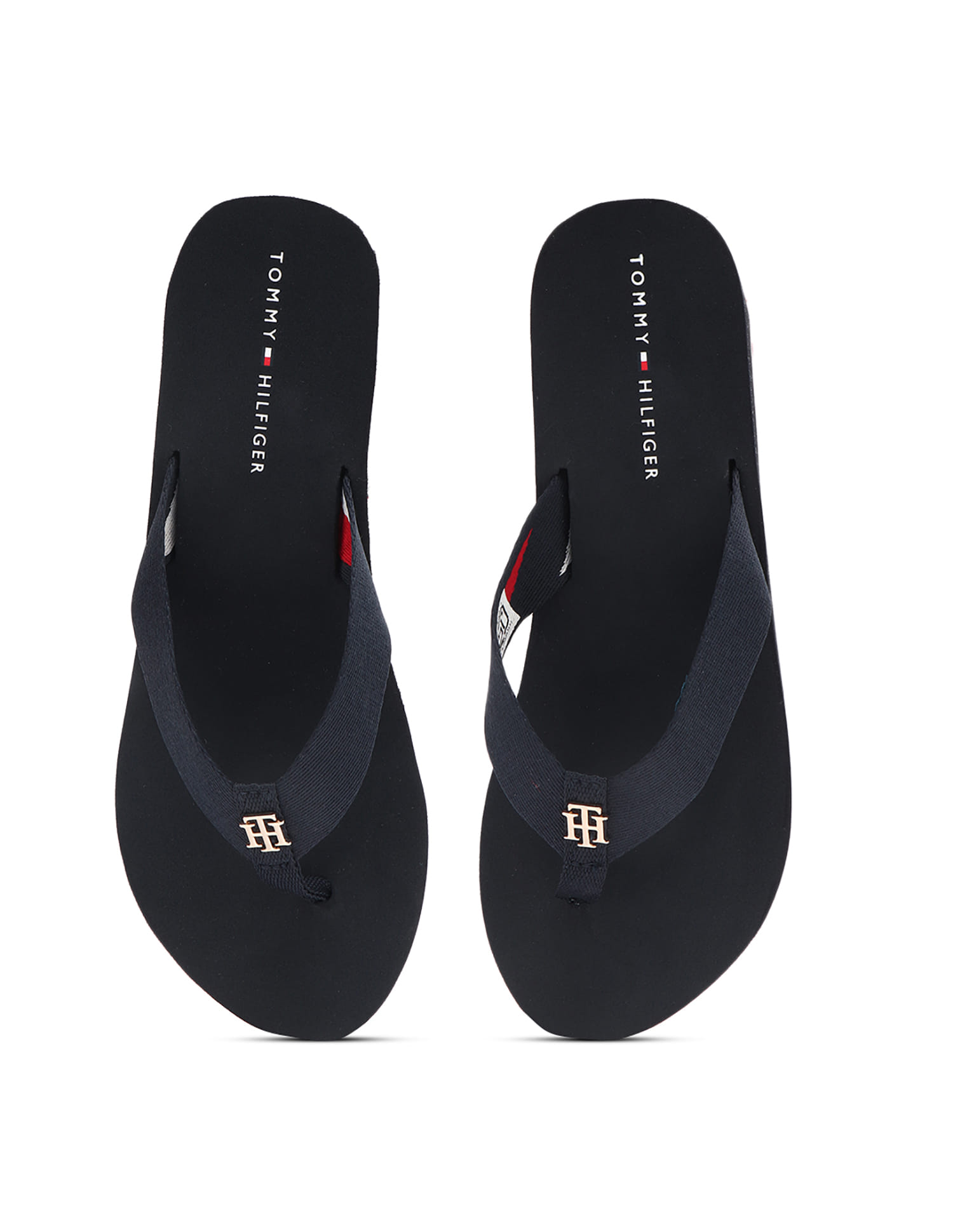 Buy Tommy Hilfiger Comfort V-strap High Wedge Slippers