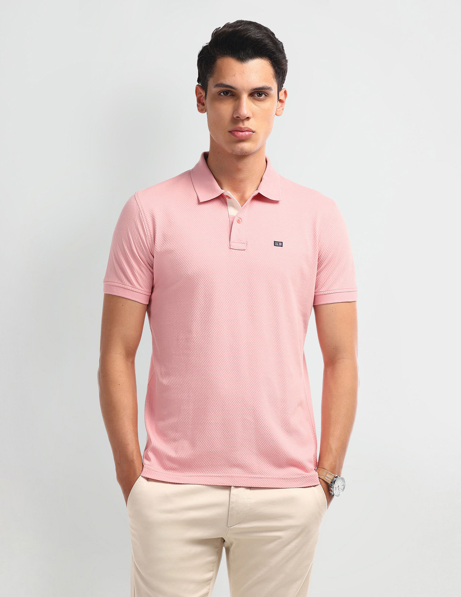 Arrow Sport Pattern Knit Cotton Polo Shirt