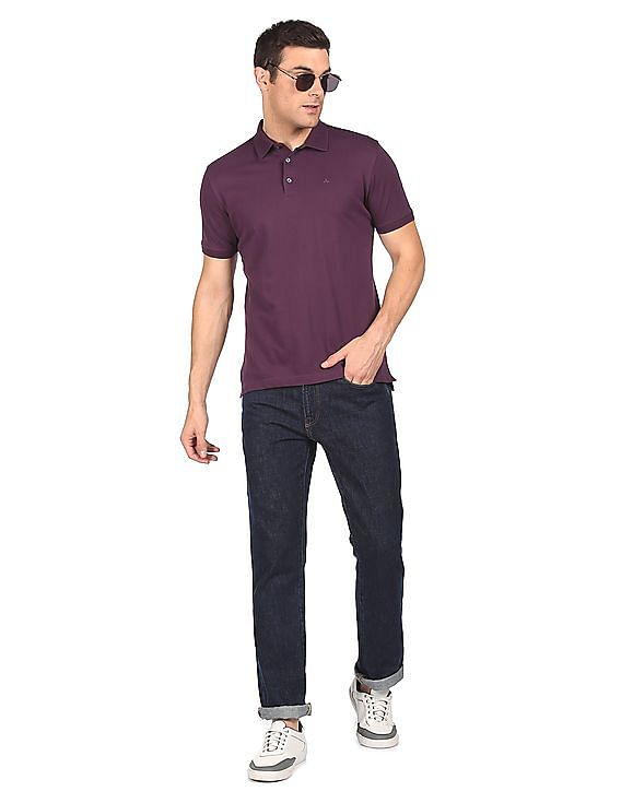 mens dark purple polo shirt