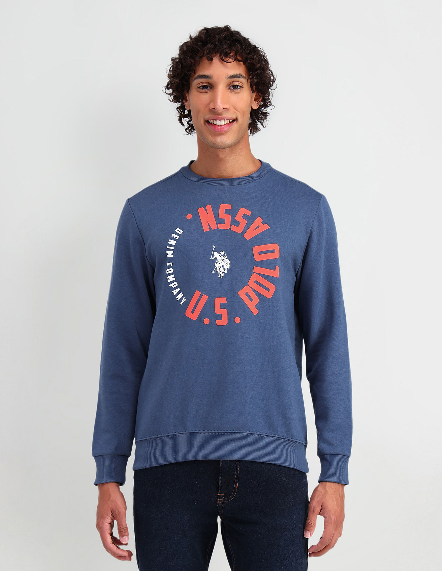 U.S. Polo Assn. Denim Co. Crew Neck Brand Printed Sweatshirt