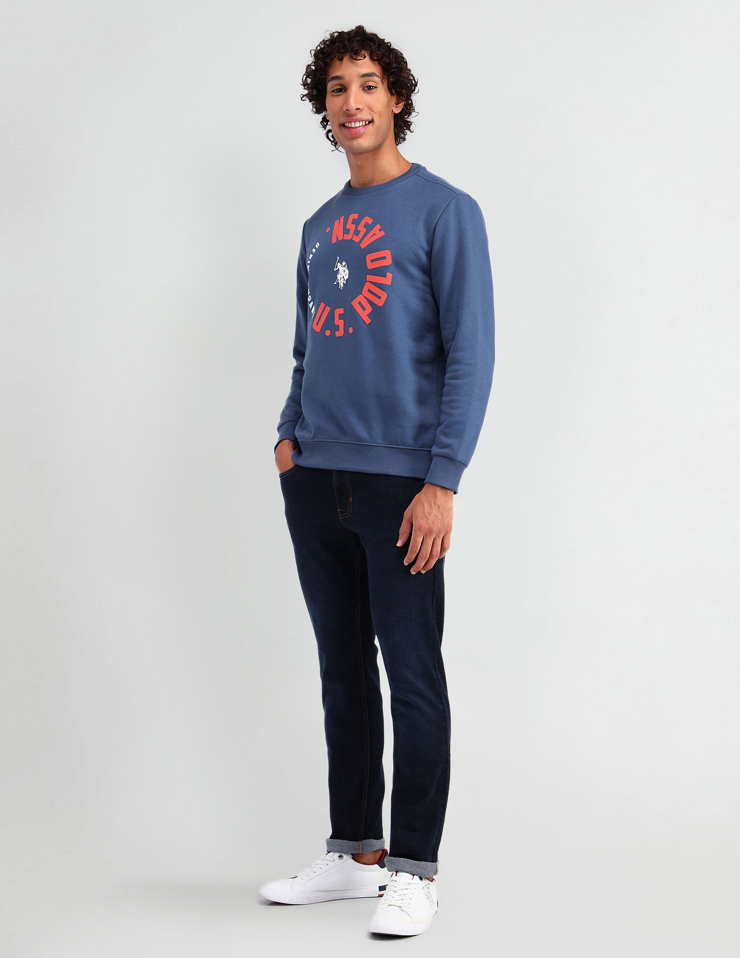 U.S. Polo Assn. Denim Co. Crew Neck Brand Printed Sweatshirt