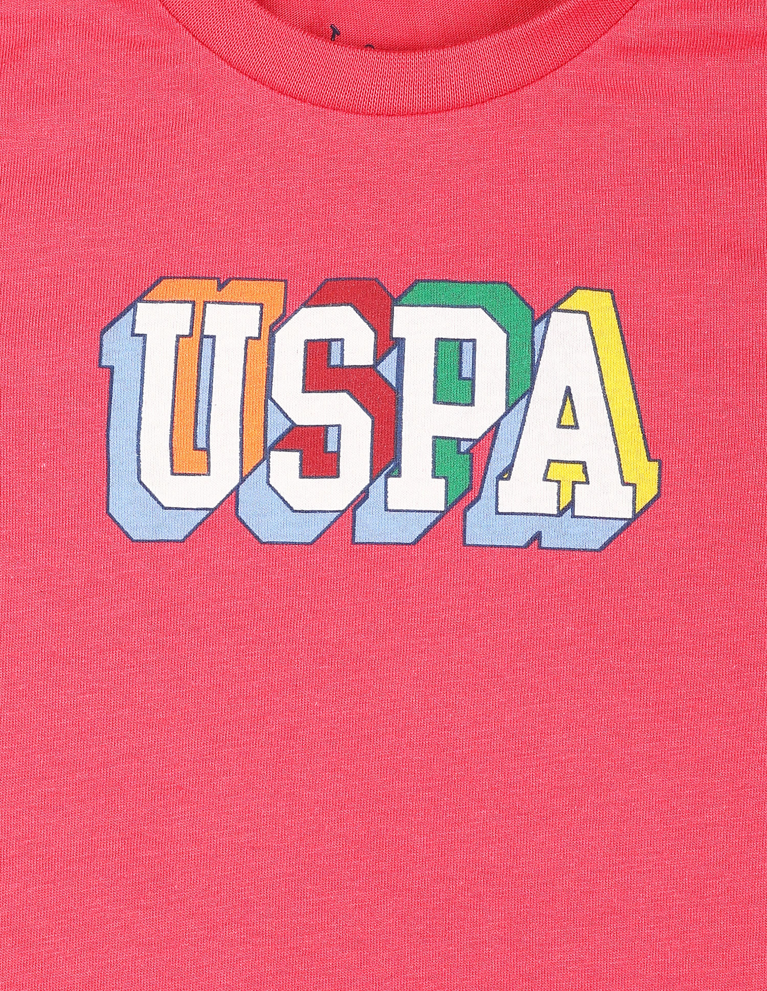 U.S. Polo Assn. Kids Boys Red Printed Cotton Set