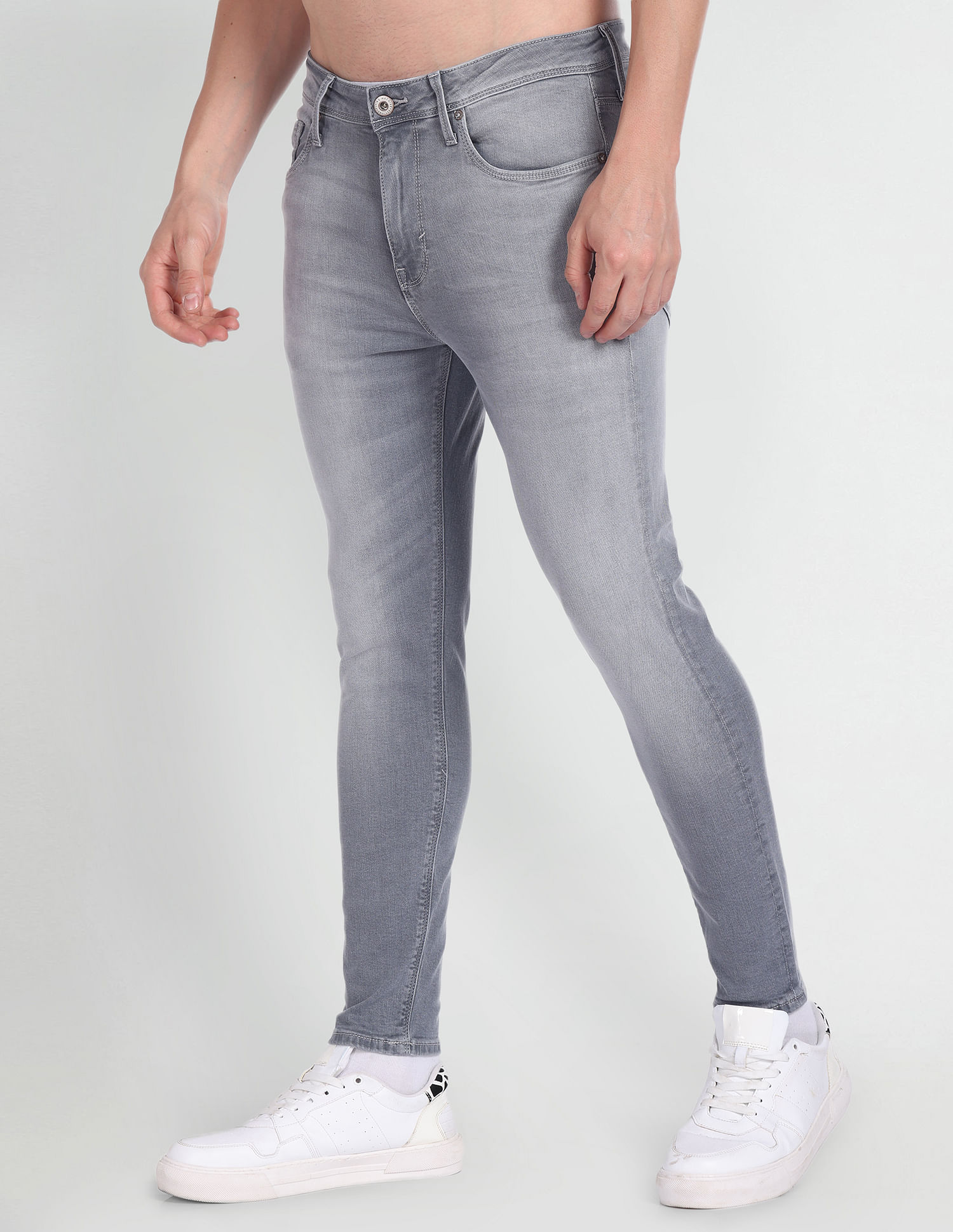 Flying Machine Mid Rise Skinny Fit Crop Jeans