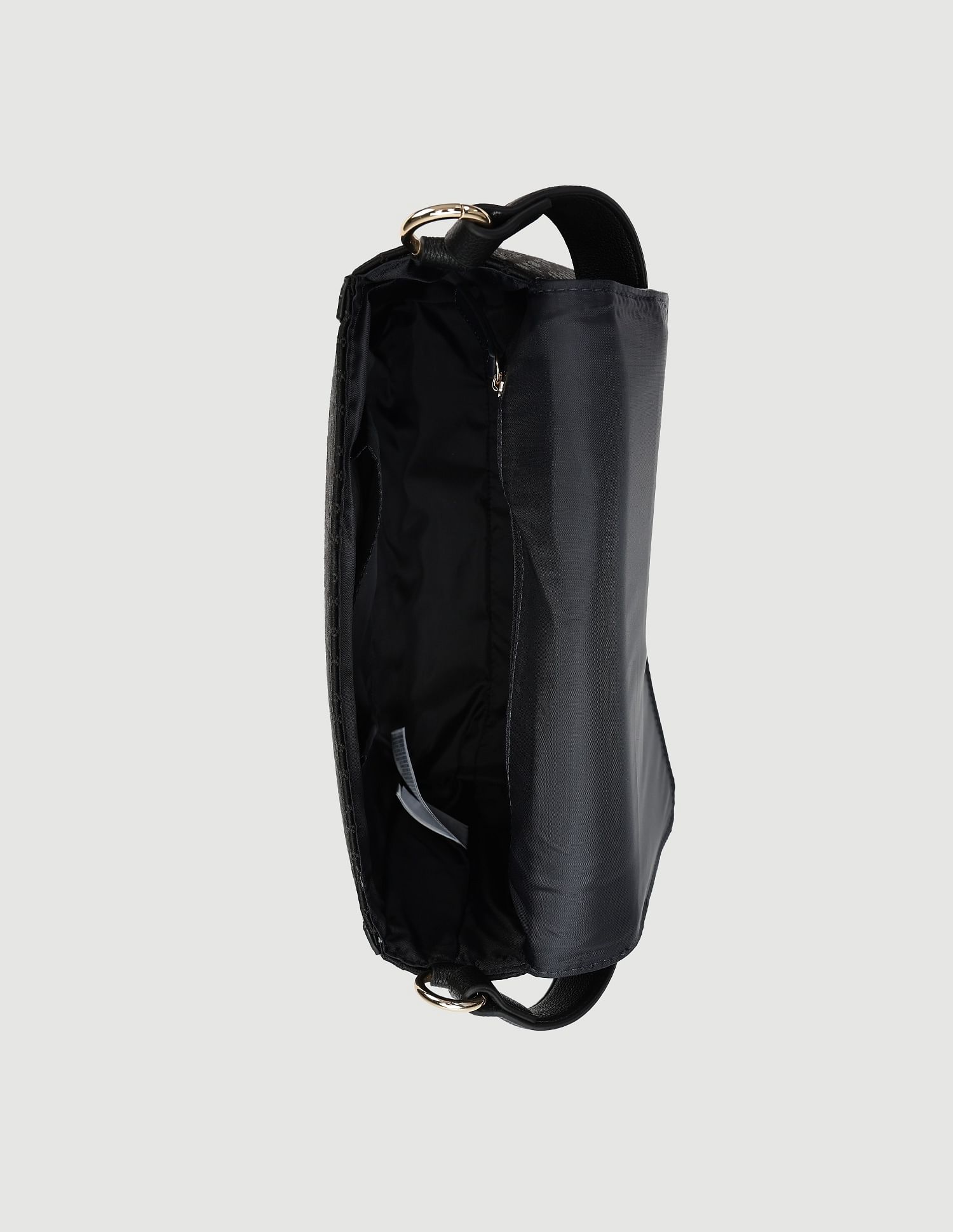 Tommy Hilfiger Printed Black Polyester Sling Bags