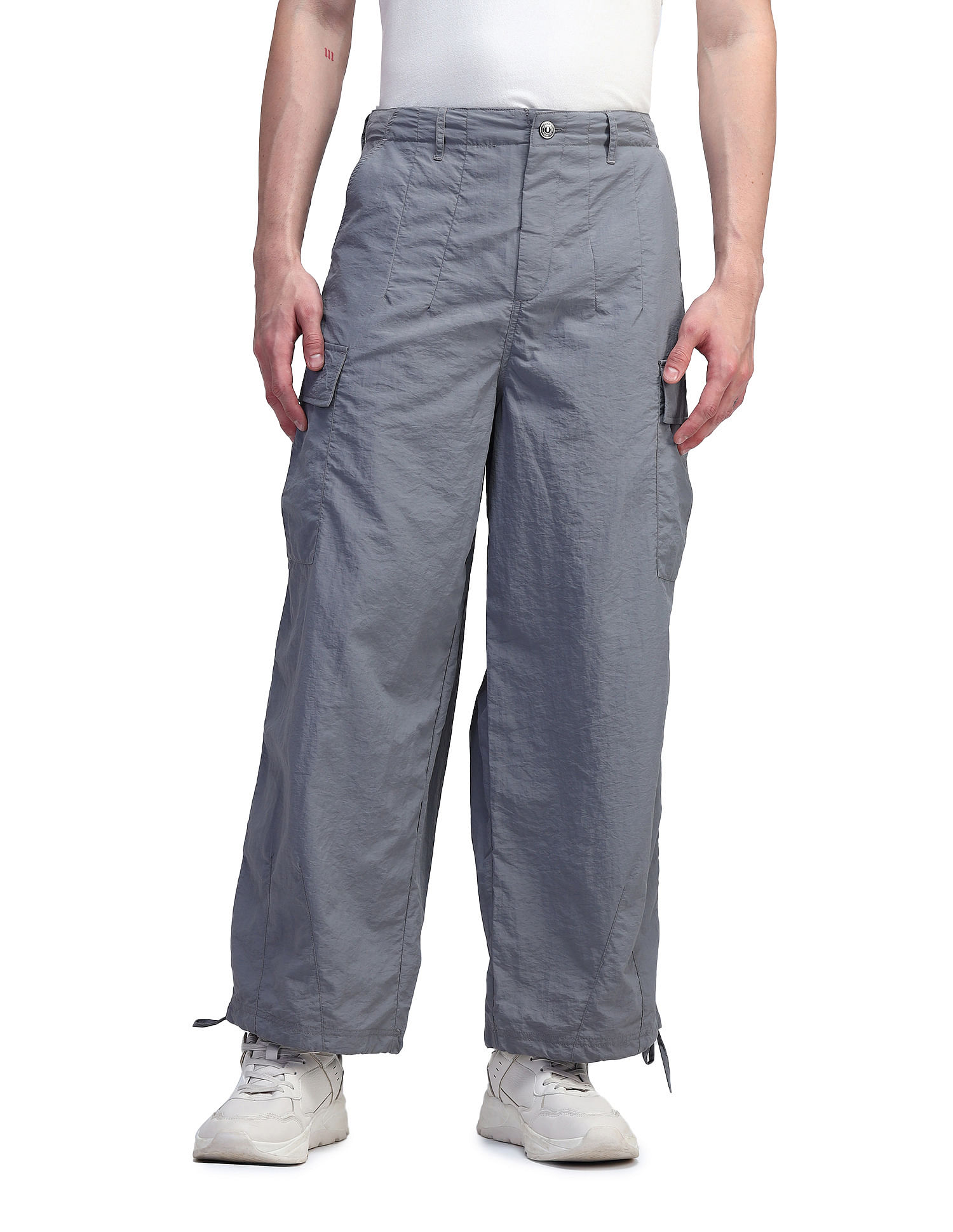 Flying Machine Cobain Loose Fit Solid Cargos