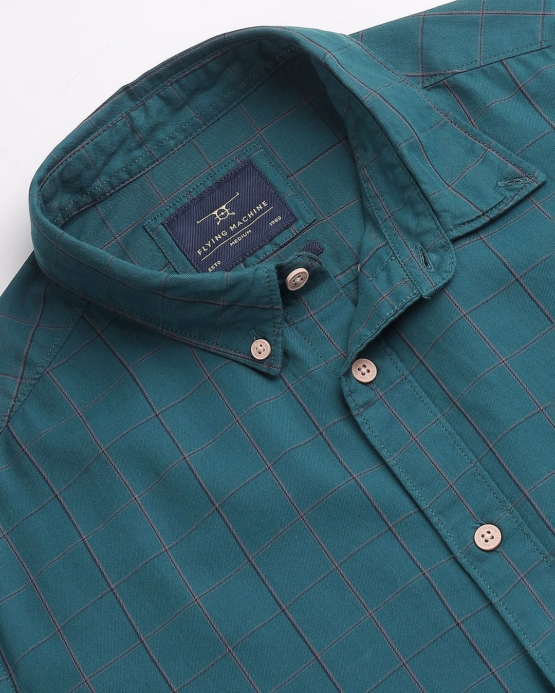 Flying Machine Windowpane Check Slim Shirt