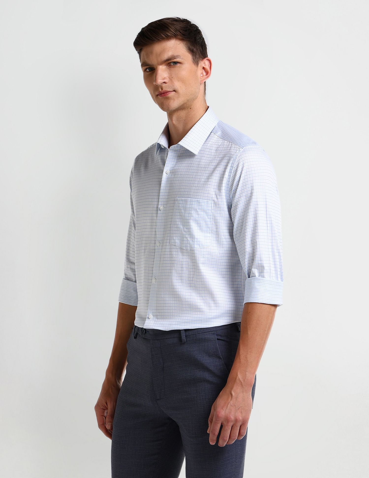 Arrow Plaid Checked Cotton Shirt