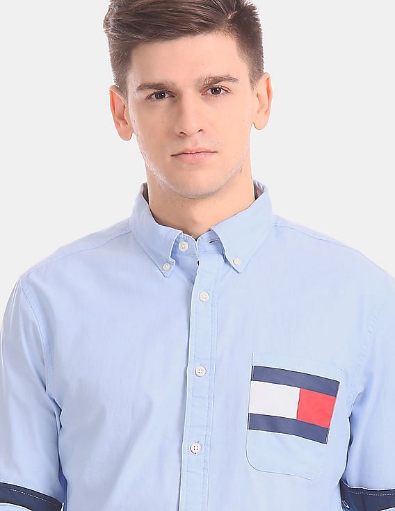 tommy hilfiger sky blue shirt