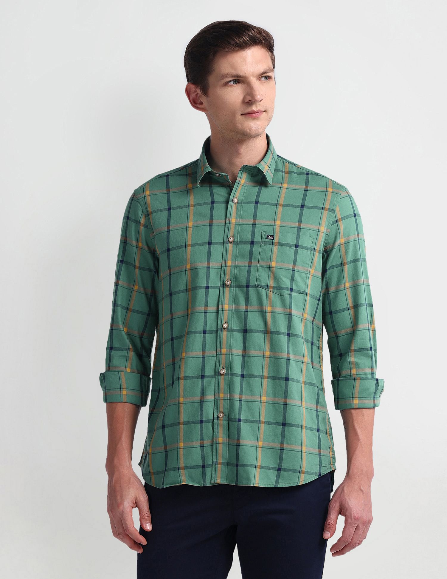 Arrow Sports Long Sleeve Slim Fit Shirt