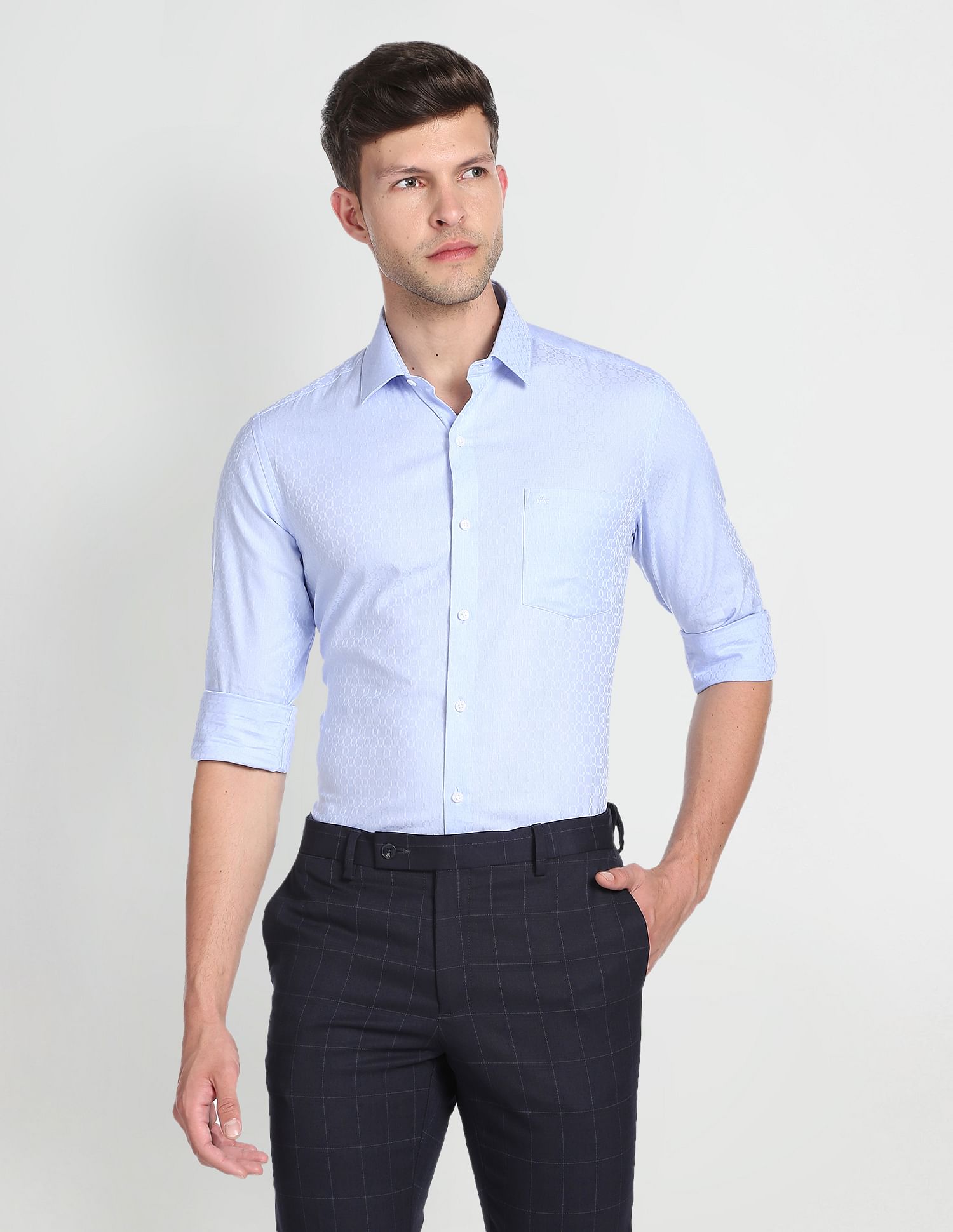 Arrow Self Design Cotton Formal Shirt