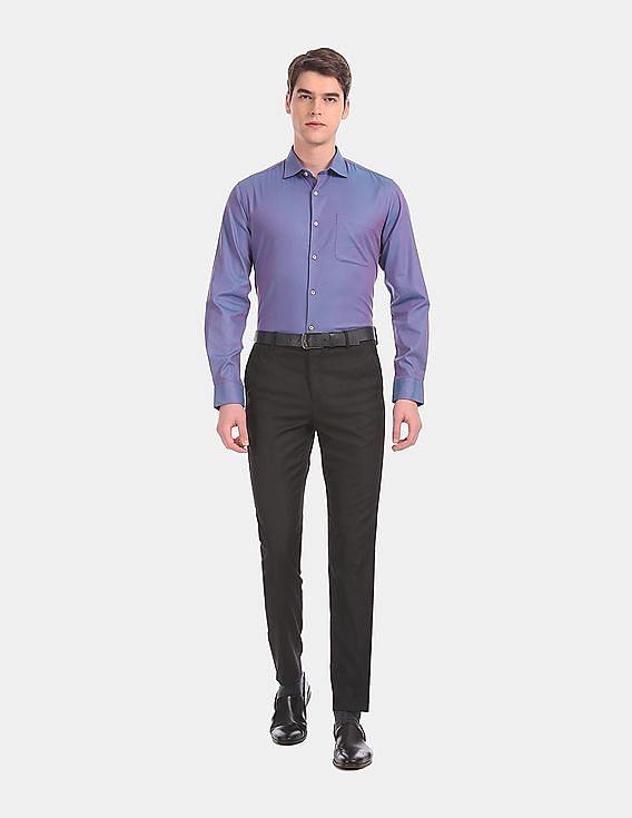 AD by Arvind Tailored Regular Fit Two Tone Partywear Shirt