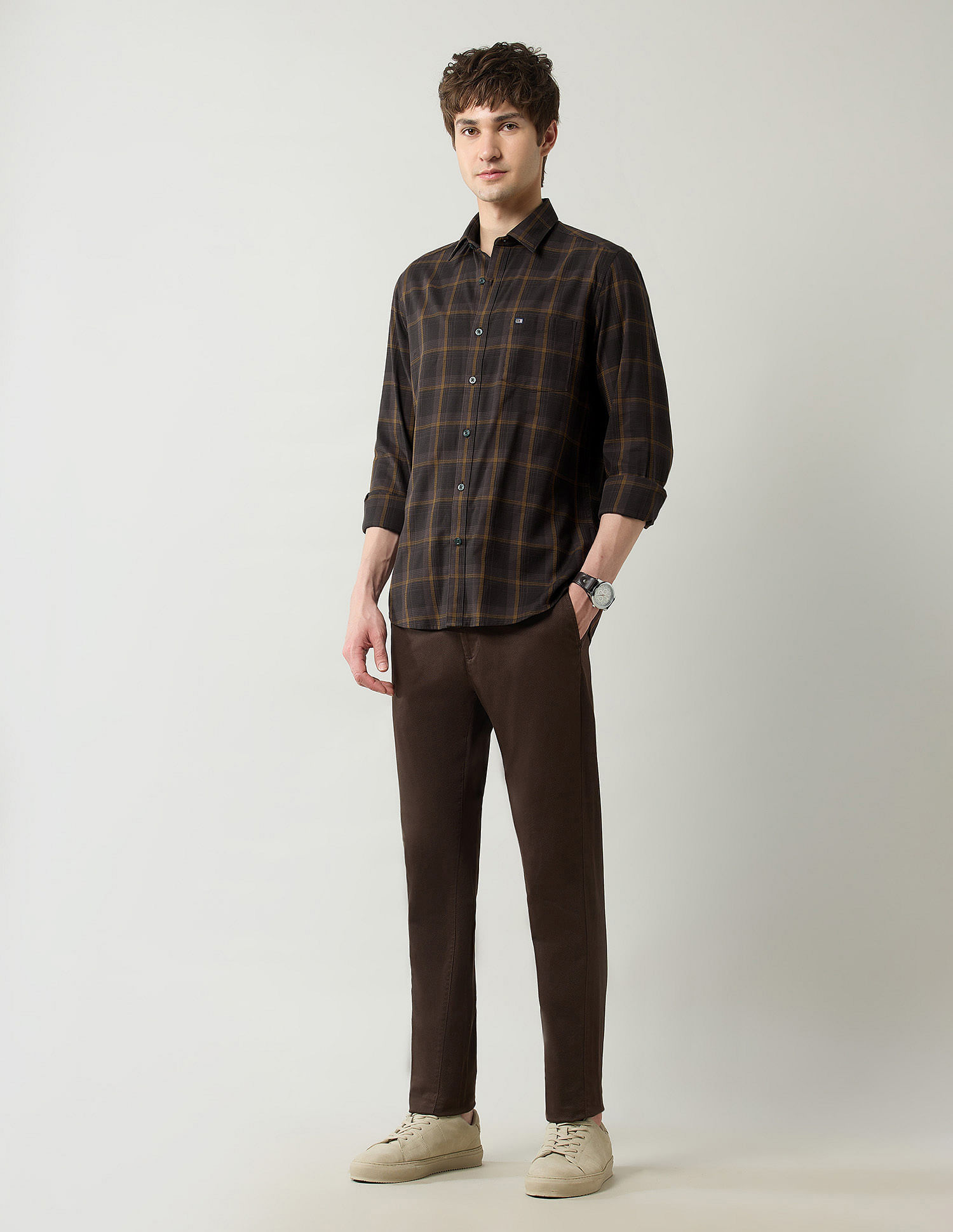 Arrow Sport Grid Tattersall Checked Dobby Shirt