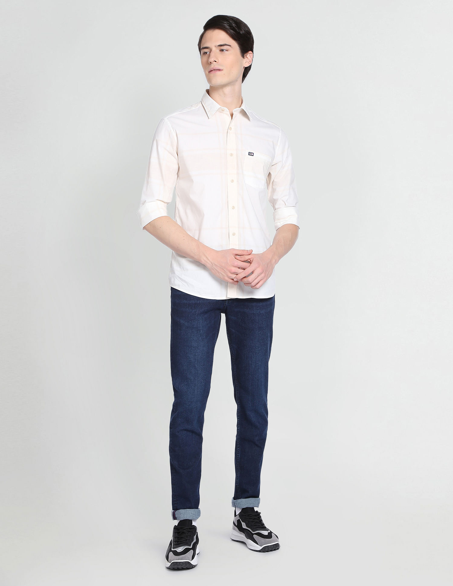 Arrow Sports Plaid Check Dobby Shirt
