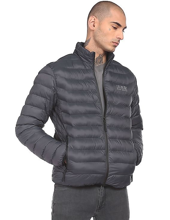 Flying Machine Long Sleeve High Neck Puffer Casual Jacket