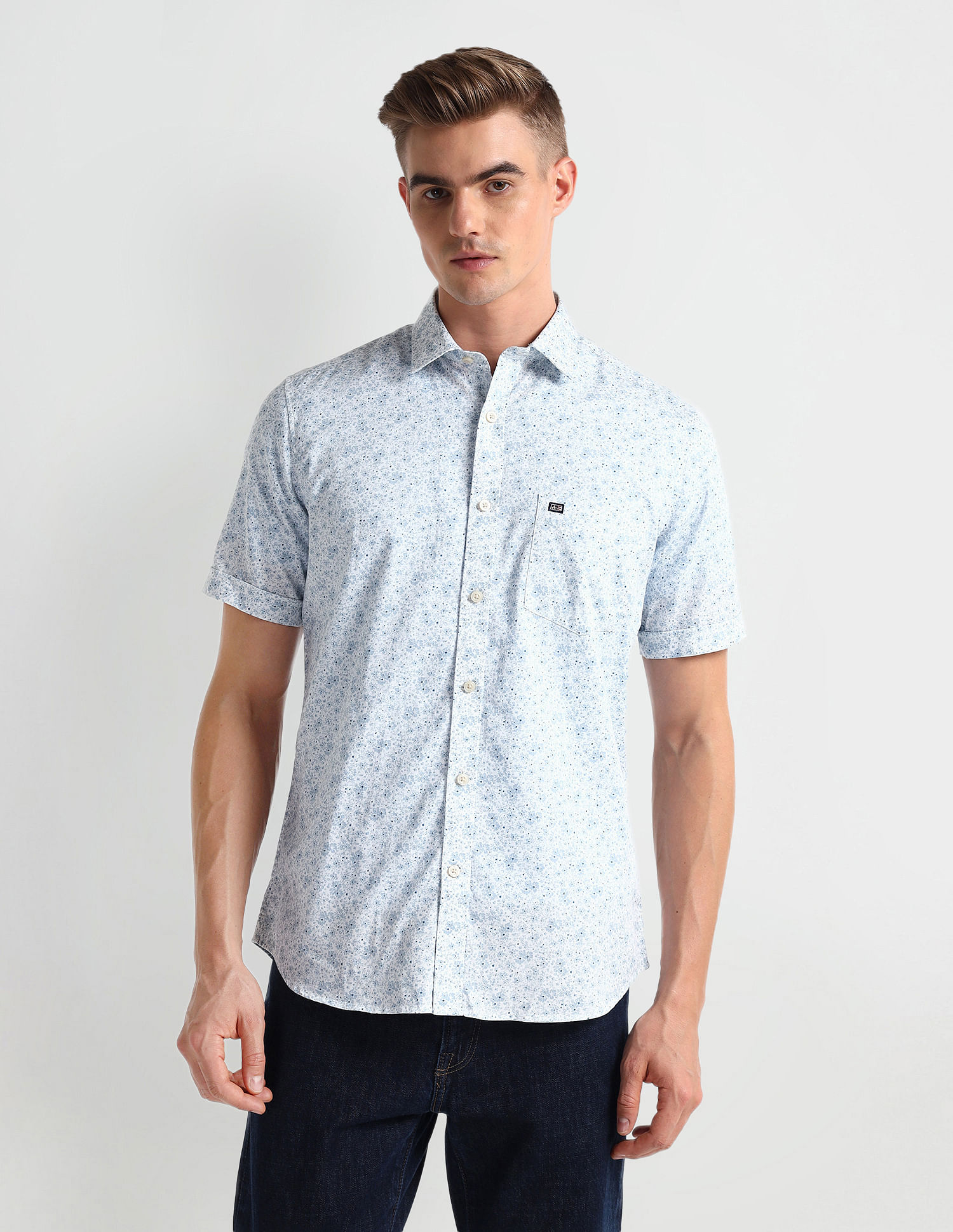 Arrow Sports Floral Print Cotton Shirt