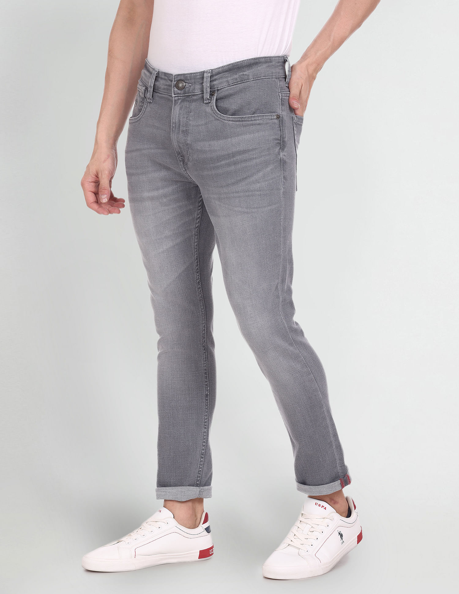 U.S. Polo Assn. Denim Co. Henry Cropped Fit Grey Jeans