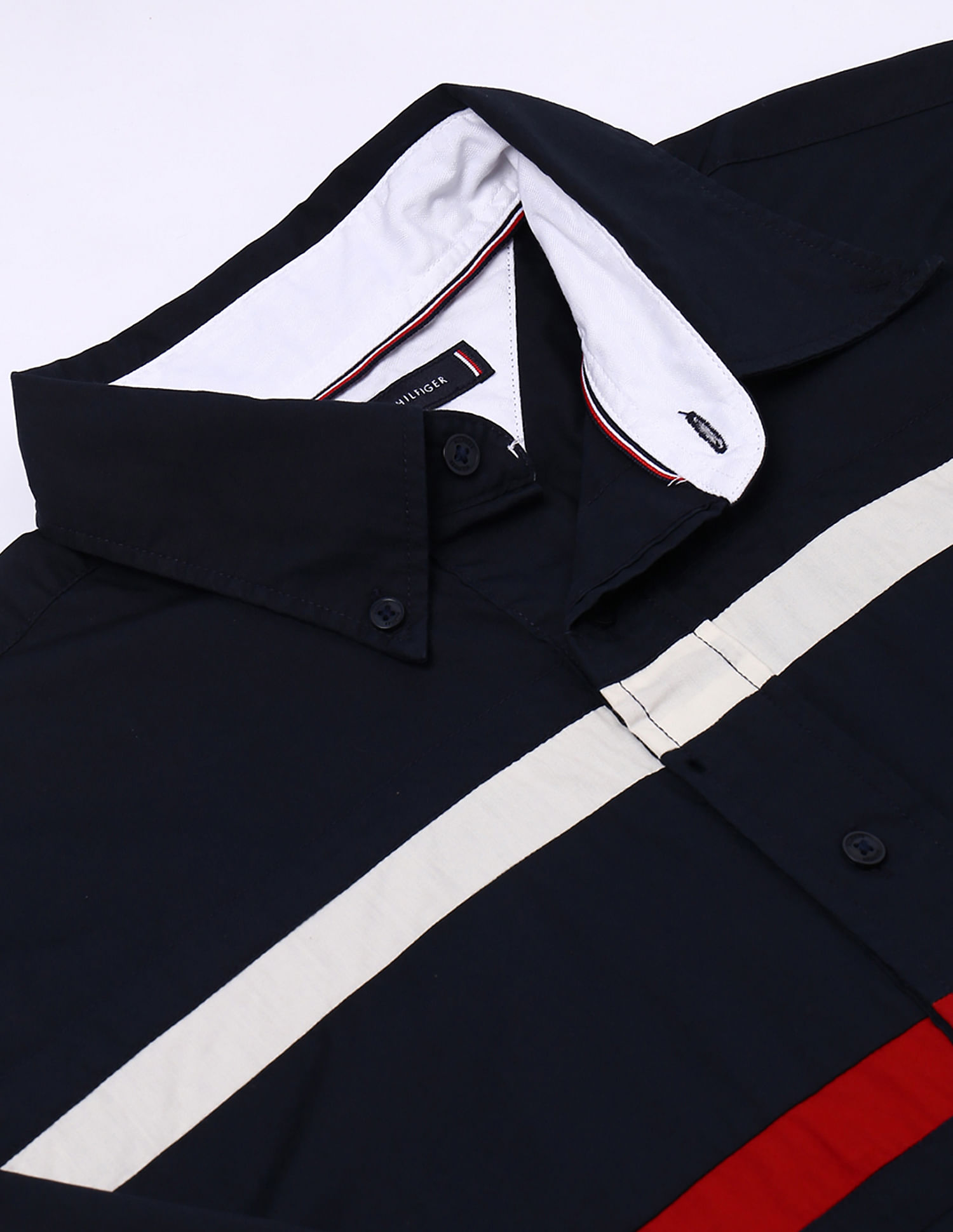 Tommy Hilfiger Relaxed Fit Split Global Stripe Shirt