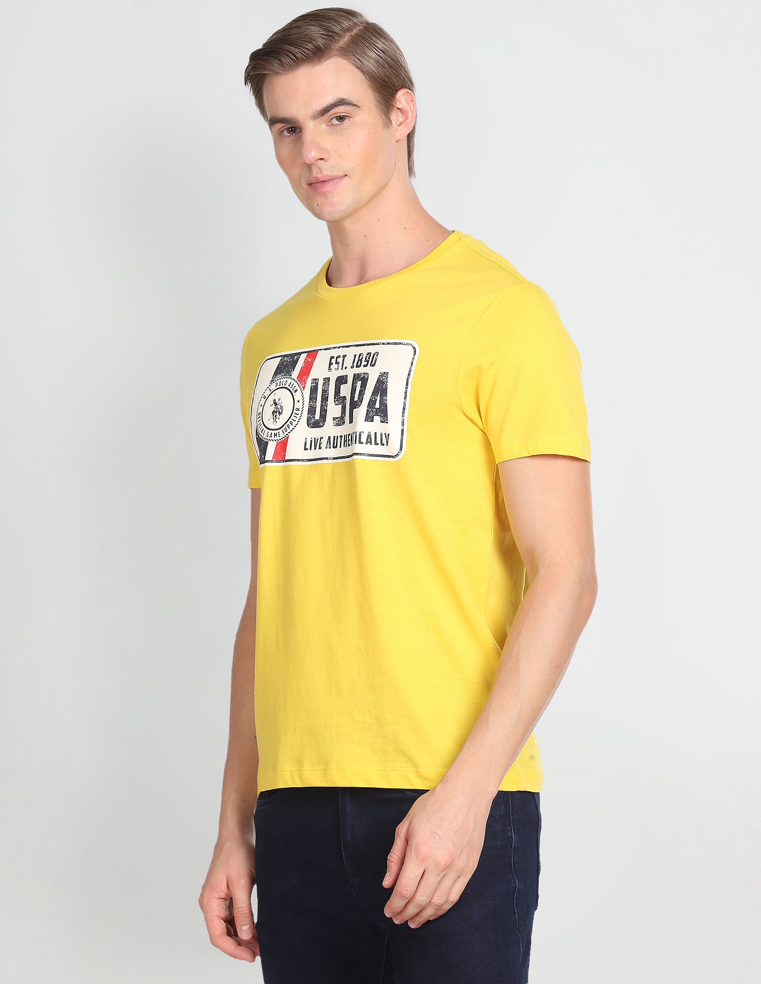 e.s. T-shirt cotton yellow
