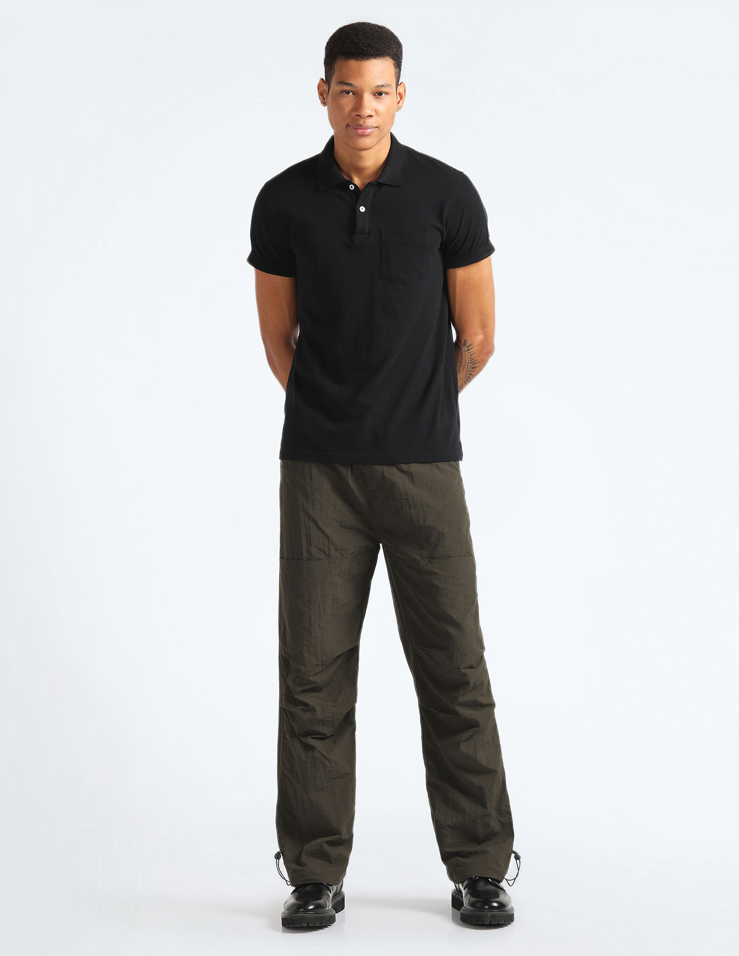 Flying Machine Relaxed Fit Solid Trousers