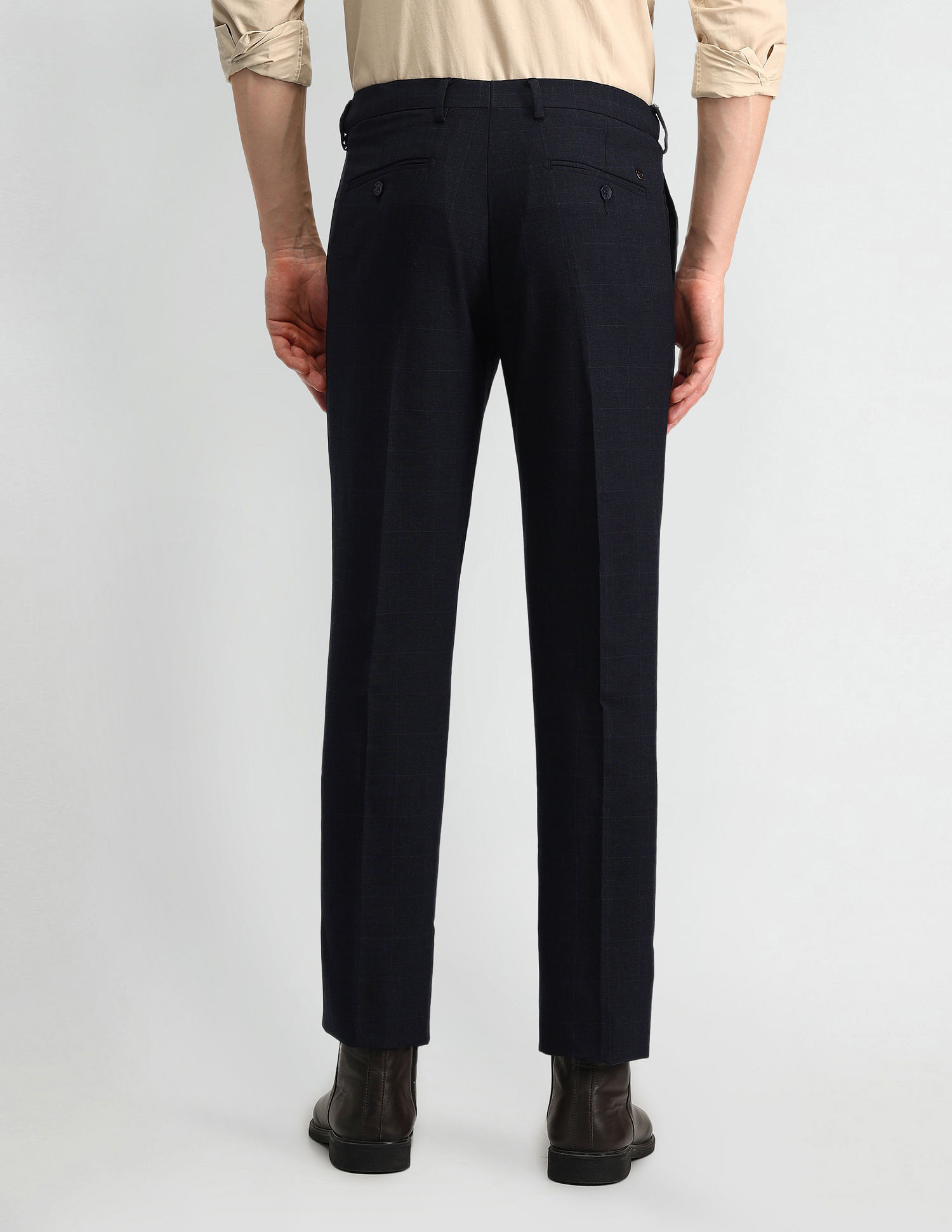 Arrow Slim Fit Solid Trousers