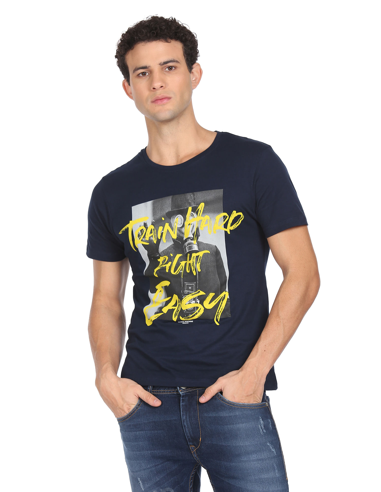 Flying Machine Pure Cotton Graphic Print T-Shirt