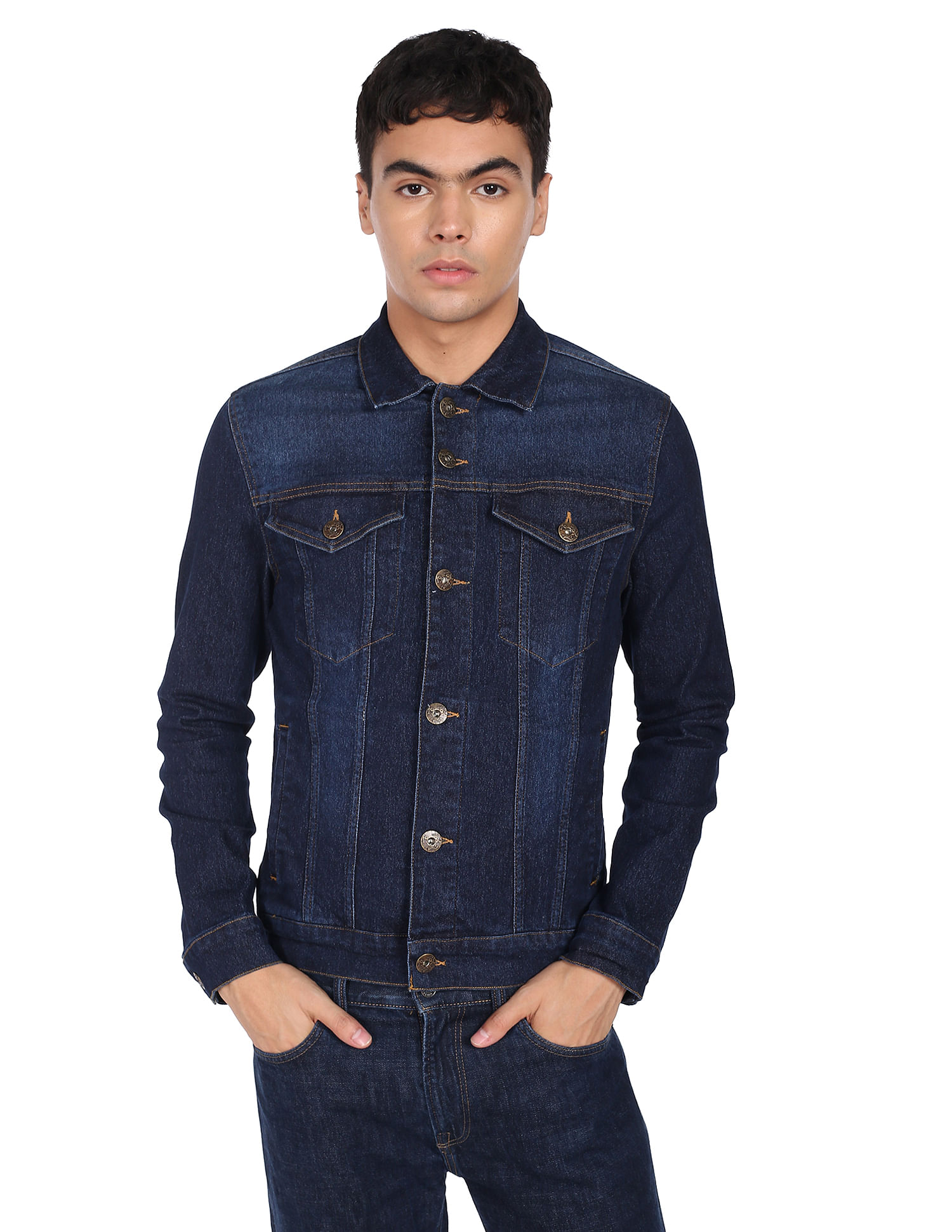 Flying Machine Appliqued Back Denim Jacket