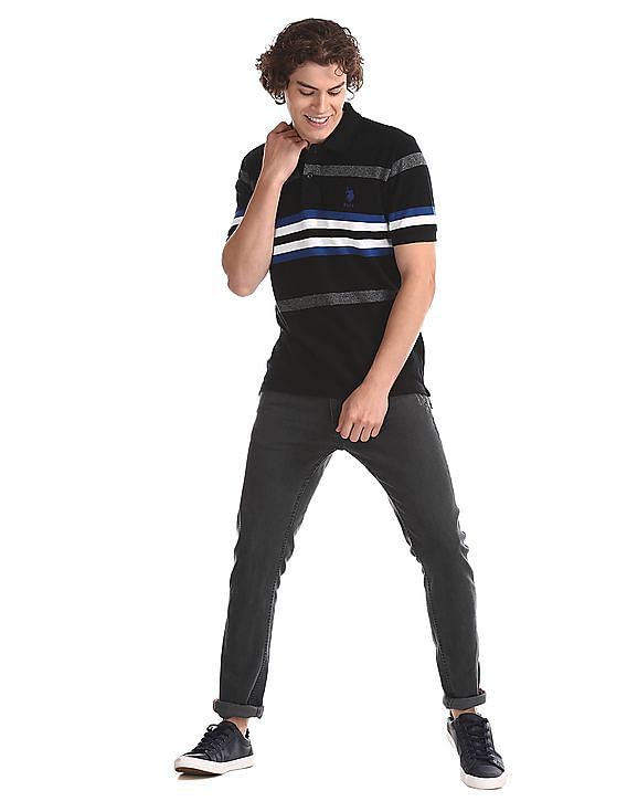 U.S. Polo Assn. Horizontal Stripe Cotton Polo Shirt