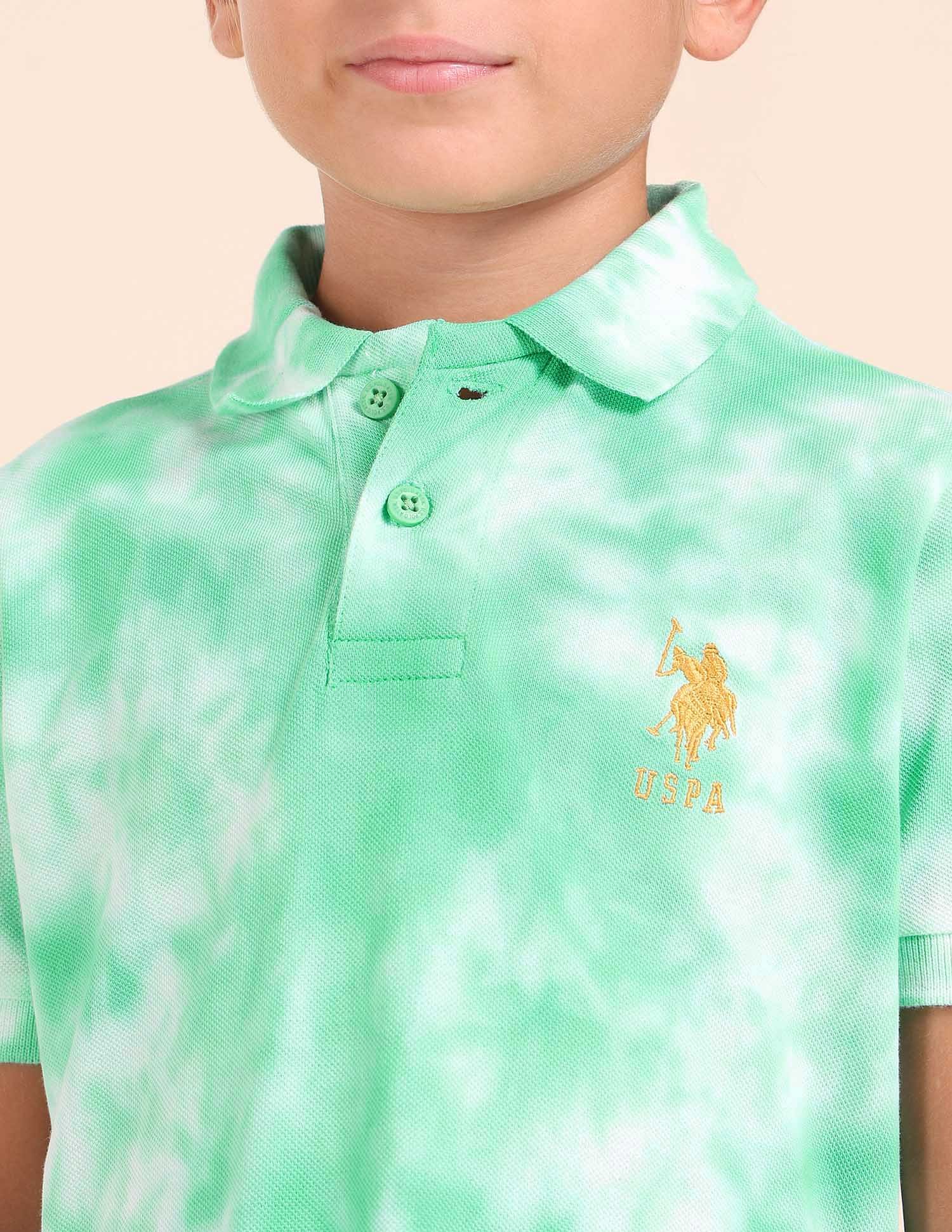 U.S. Polo Assn. Kids Boys All Over Printed Regular Fit Polo Shirt