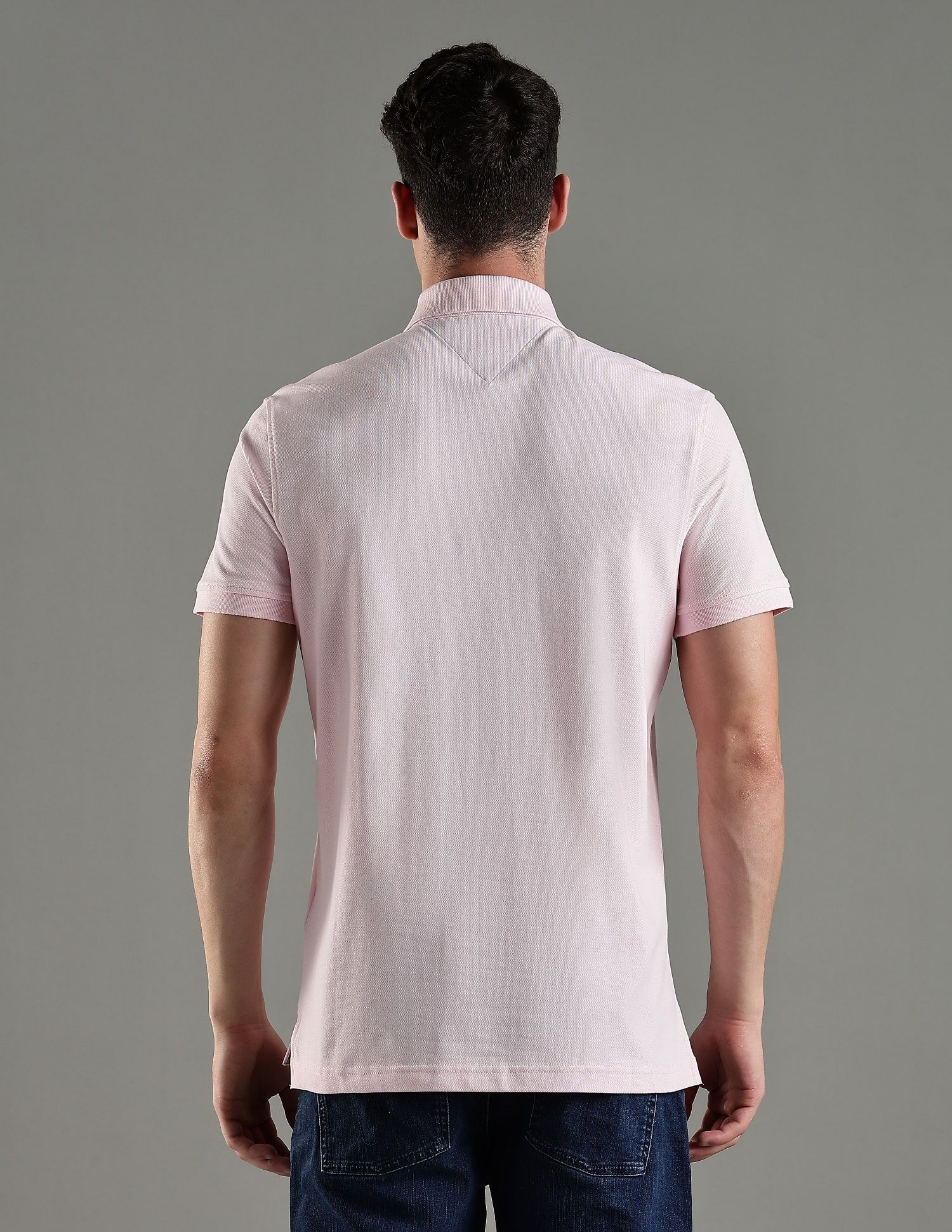 Tommy Hilfiger Solid Regular Fit Cotton Polo T-Shirt