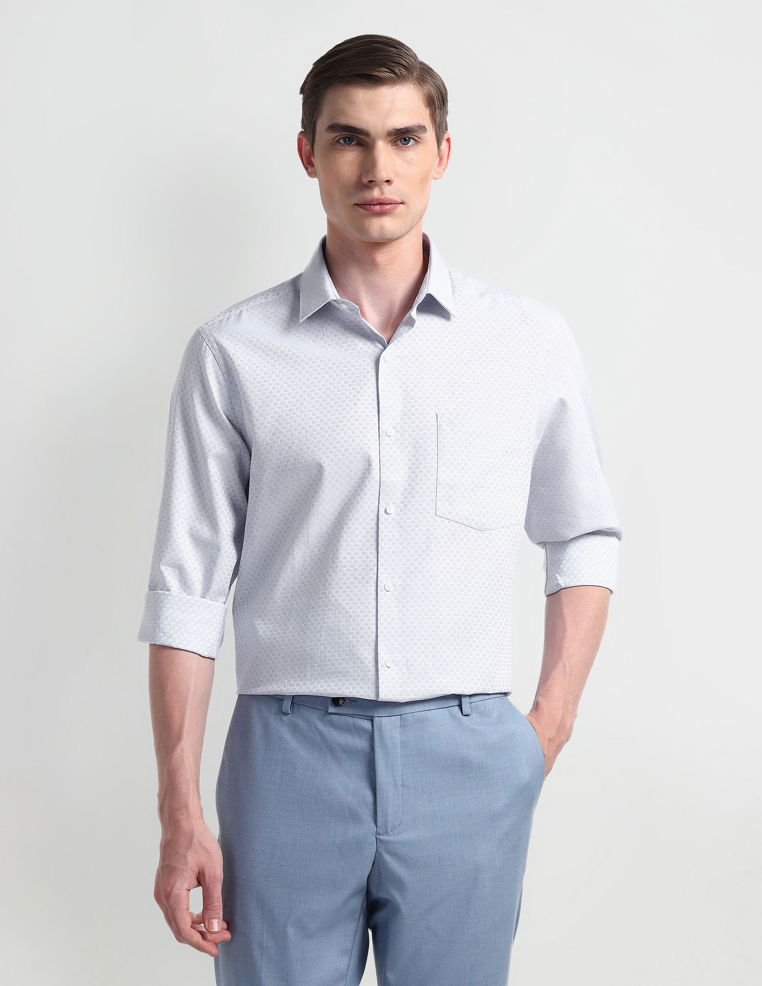 Arrow Liberty Classic Regular Self-design Shirt