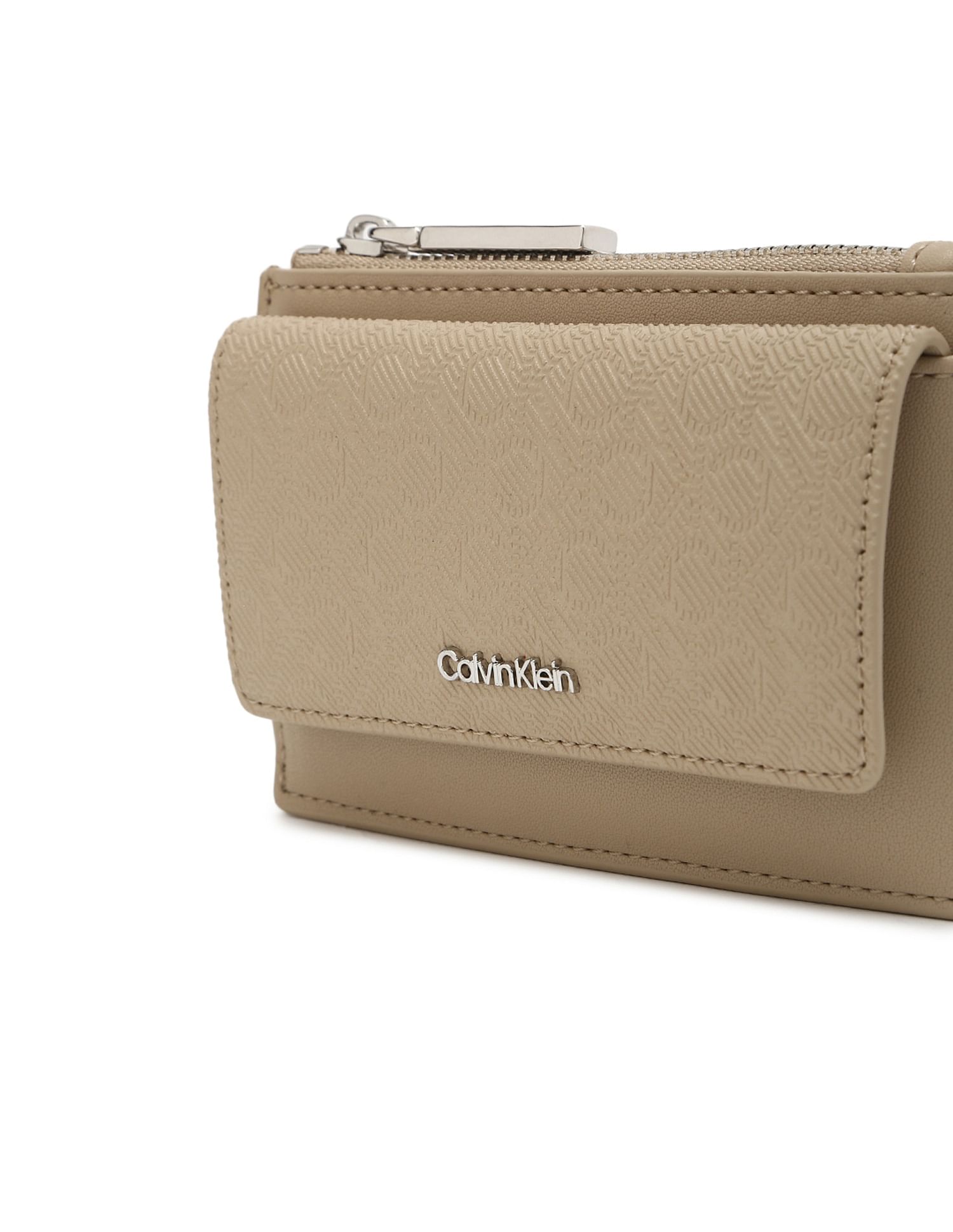 Calvin Klein Beige Textured Wallet For Stylish Accessories