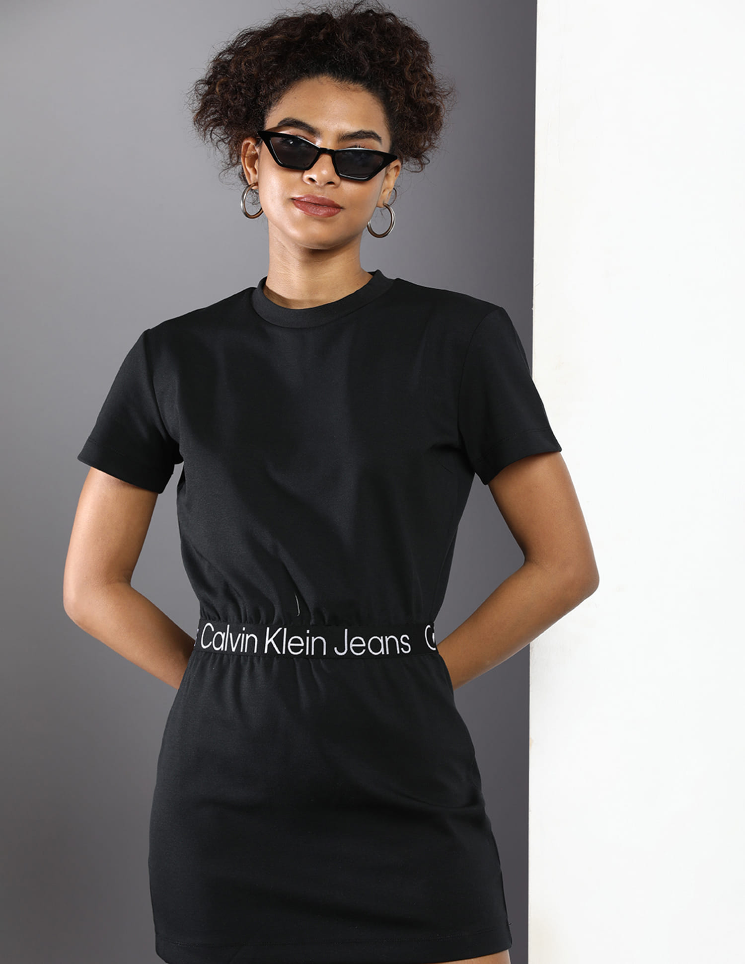 Buy Calvin Klein Jeans Recycled Polyester Solid T-Shirt Dress