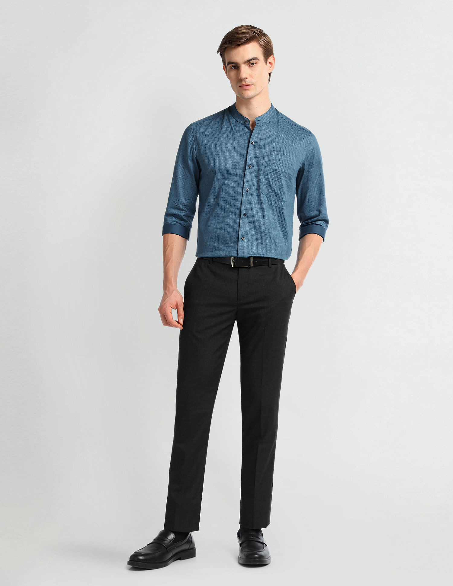 Arrow Geometric Printed Manhattan Slim Fit Shirt