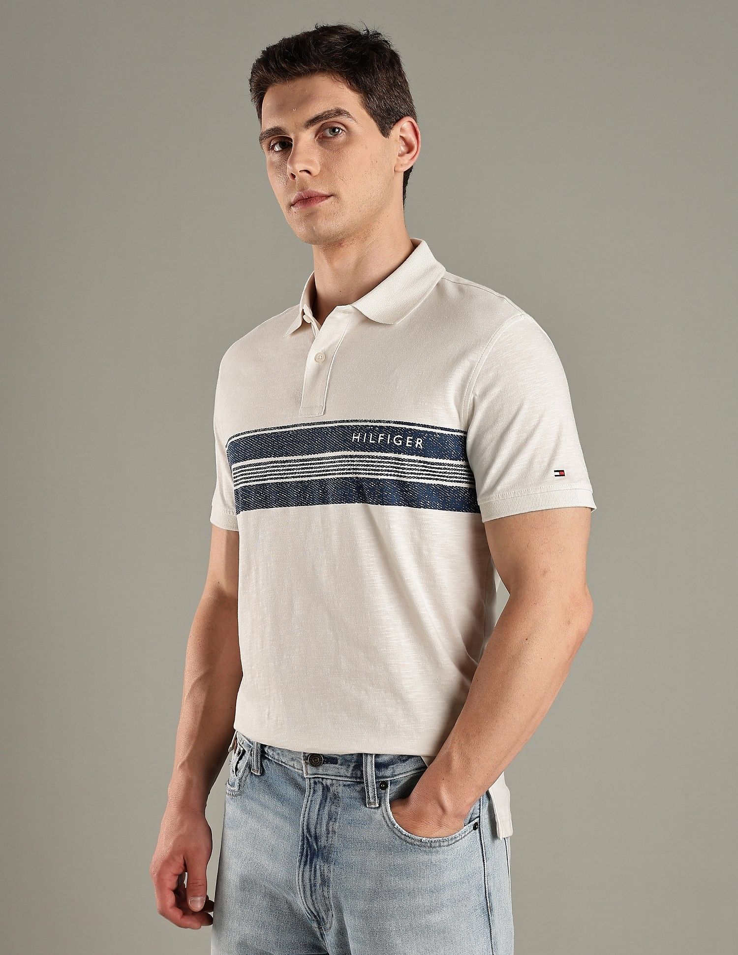 Tommy Hilfiger Striped Regular-Fit Cotton Polo T-Shirt