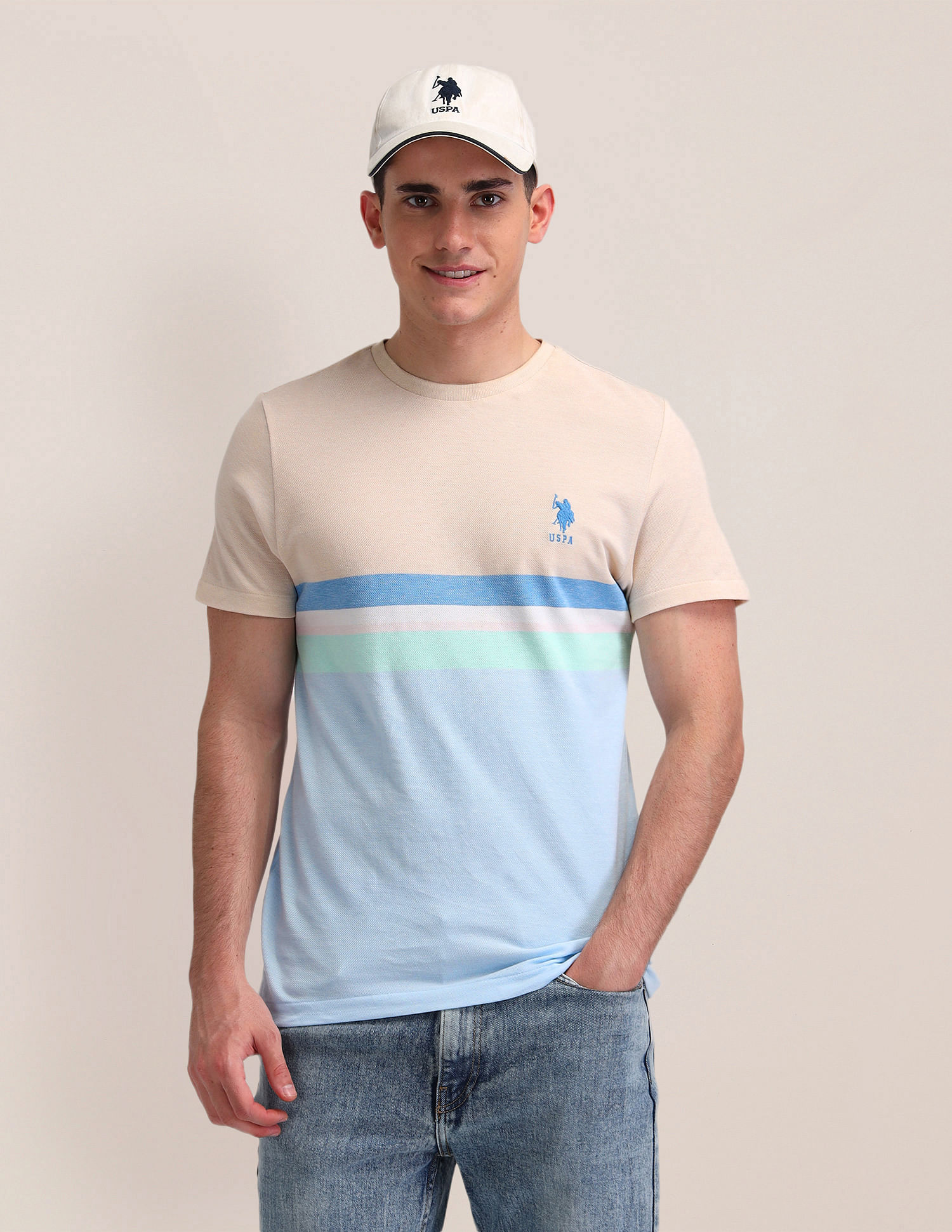 U.S. Polo Assn. Colourblocked Cotton T-Shirt